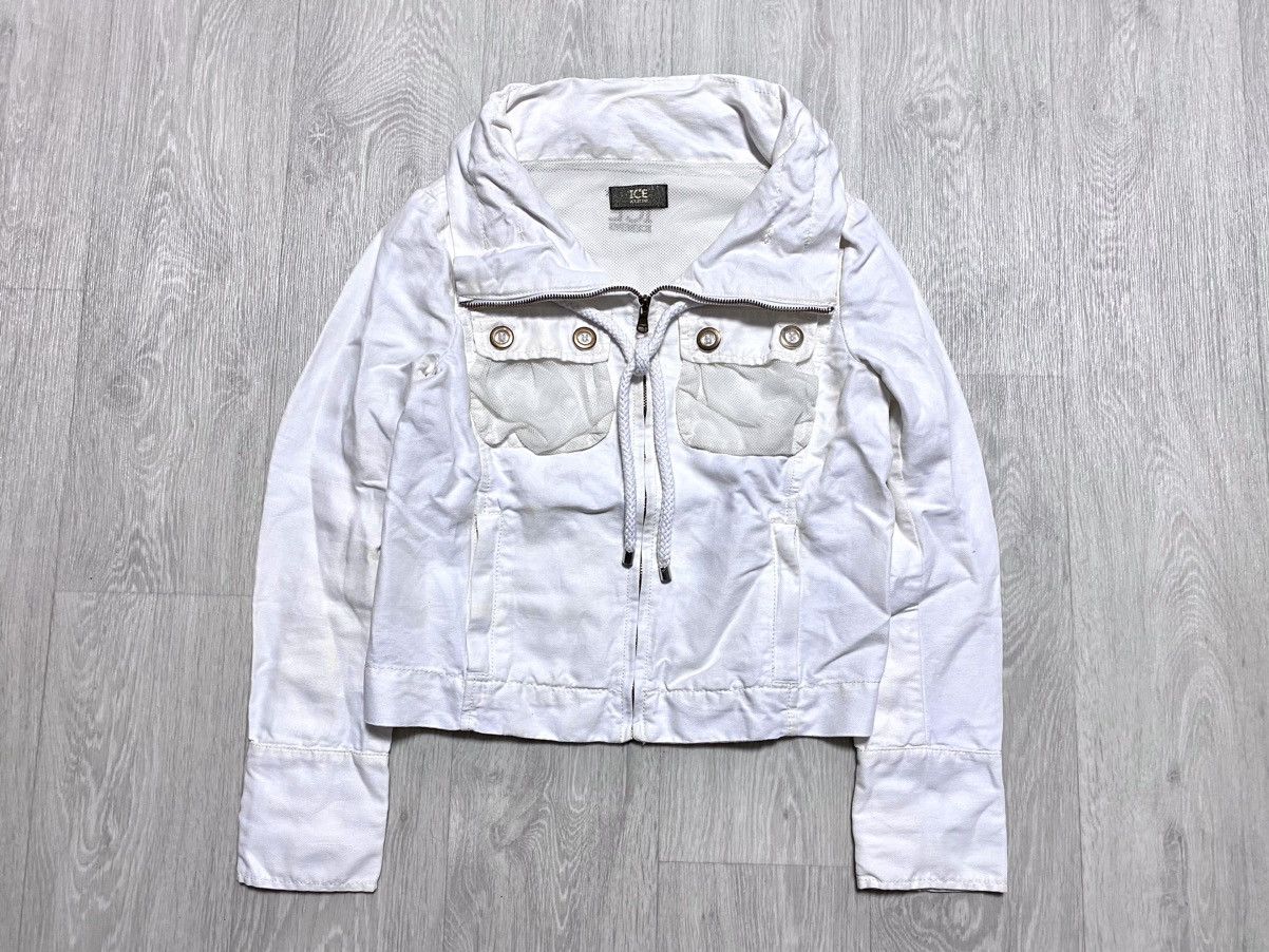 Iceberg Women’s Iceberg Vintage Wide Neck White Light Zip Jacket Size S / US 4 / IT 40 - 2 Thumbnail