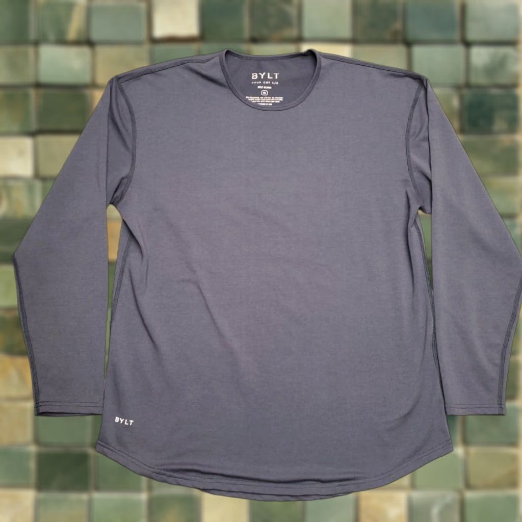 Vintage BYLT Shirt Mens XL Gray Long Sleeve Drop Cut Performance Stretch Athleisure Shirt Mens XL Gray Long Sleeve Performance Stretch BYLT Size US XL / EU 56 / 4 - 1 Thumbnail