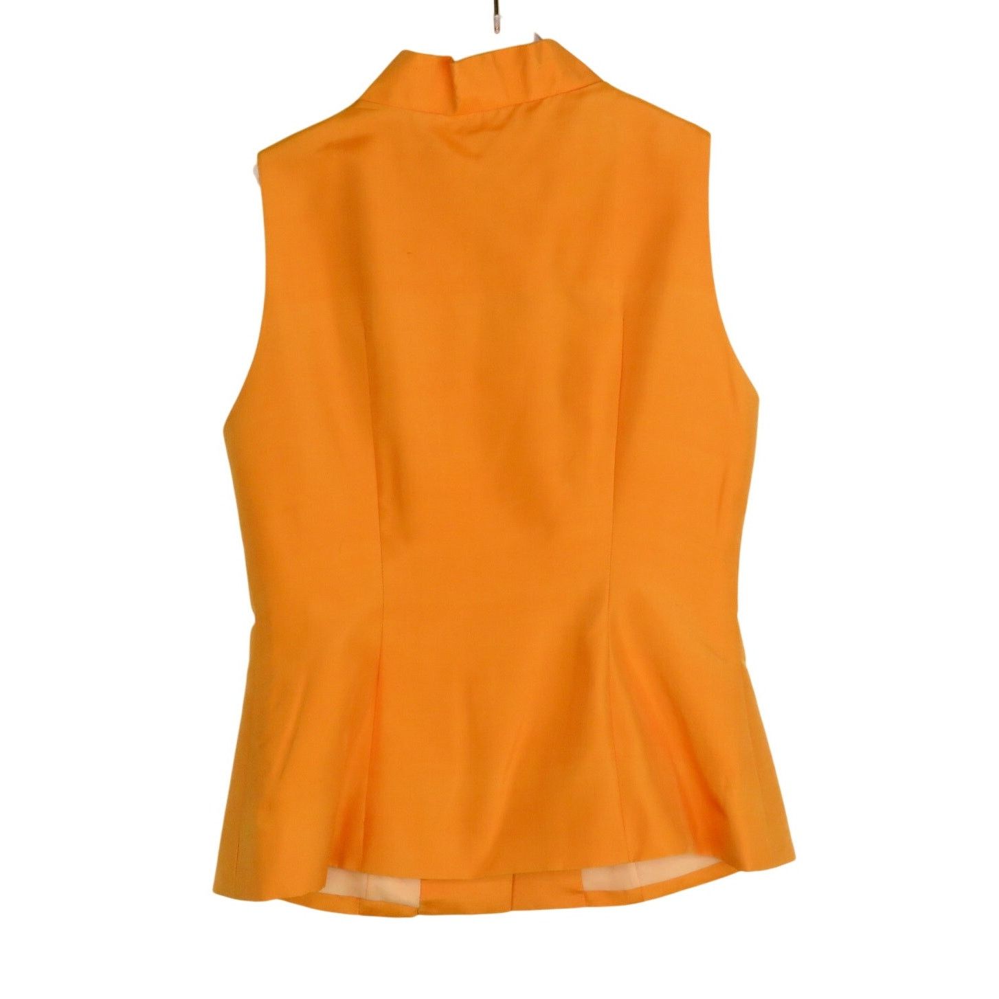 Vintage 1990s Vintage Orange Sleeveless Blouse Vest Top Small Size S / US 4 / IT 40 - 4 Thumbnail