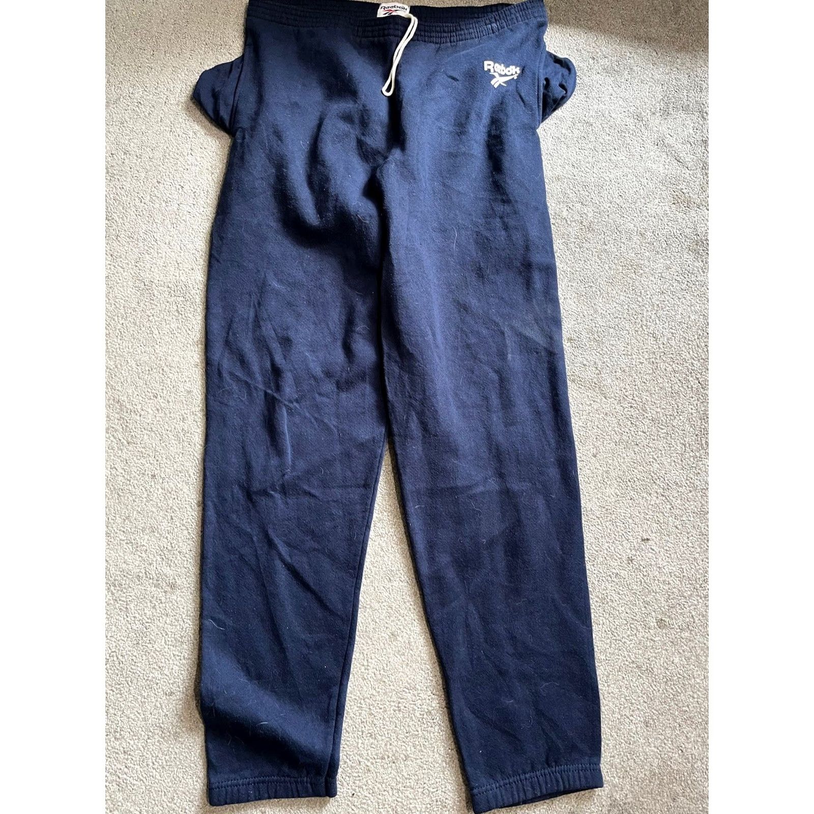 Reebok VINTAGE Reebok Sweatpants Mens Large Navy Baggy Fleece Spellout Joggers 90s Size US 33 - 2 Thumbnail