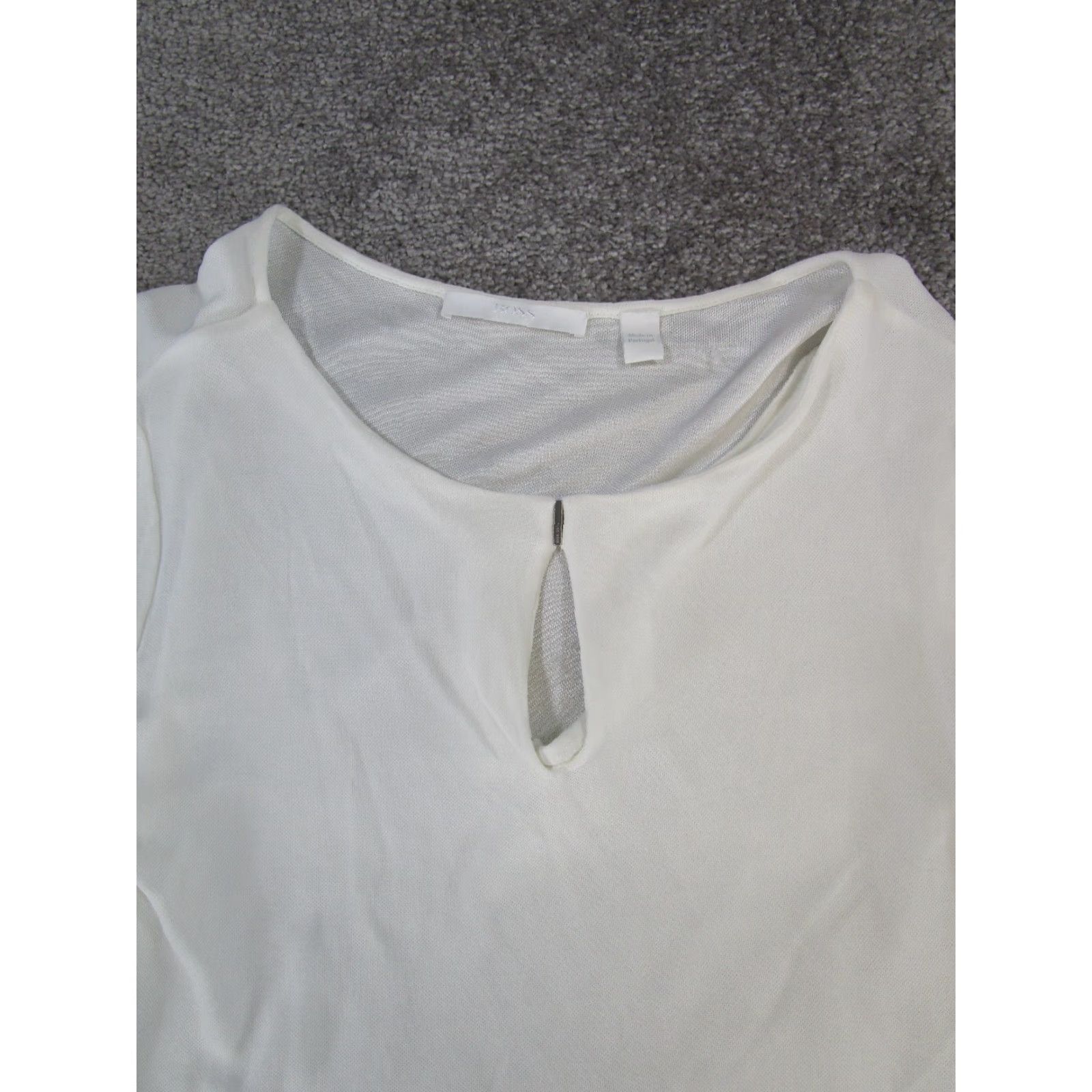 Vintage Boss Shirt Womens Small White Blouse 3/4 Sleeve Round Neck Pullover Polyester Regular Size S Womens Boys Girls Size S / US 4 / IT 40 - 2 Thumbnail