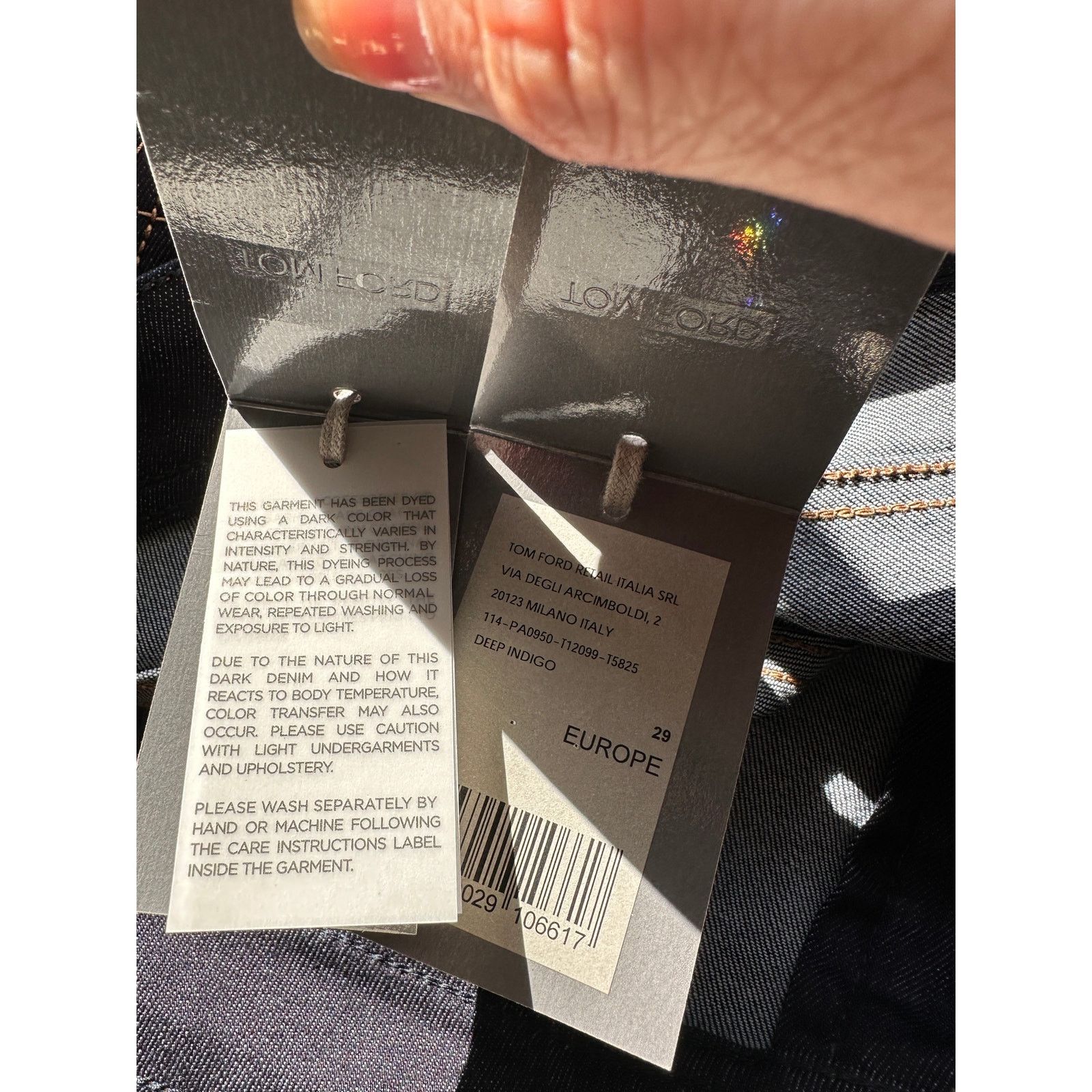 NWT Tom Ford Indigo Skinny Jeans 29 Low Rise Gold Zip Ankles