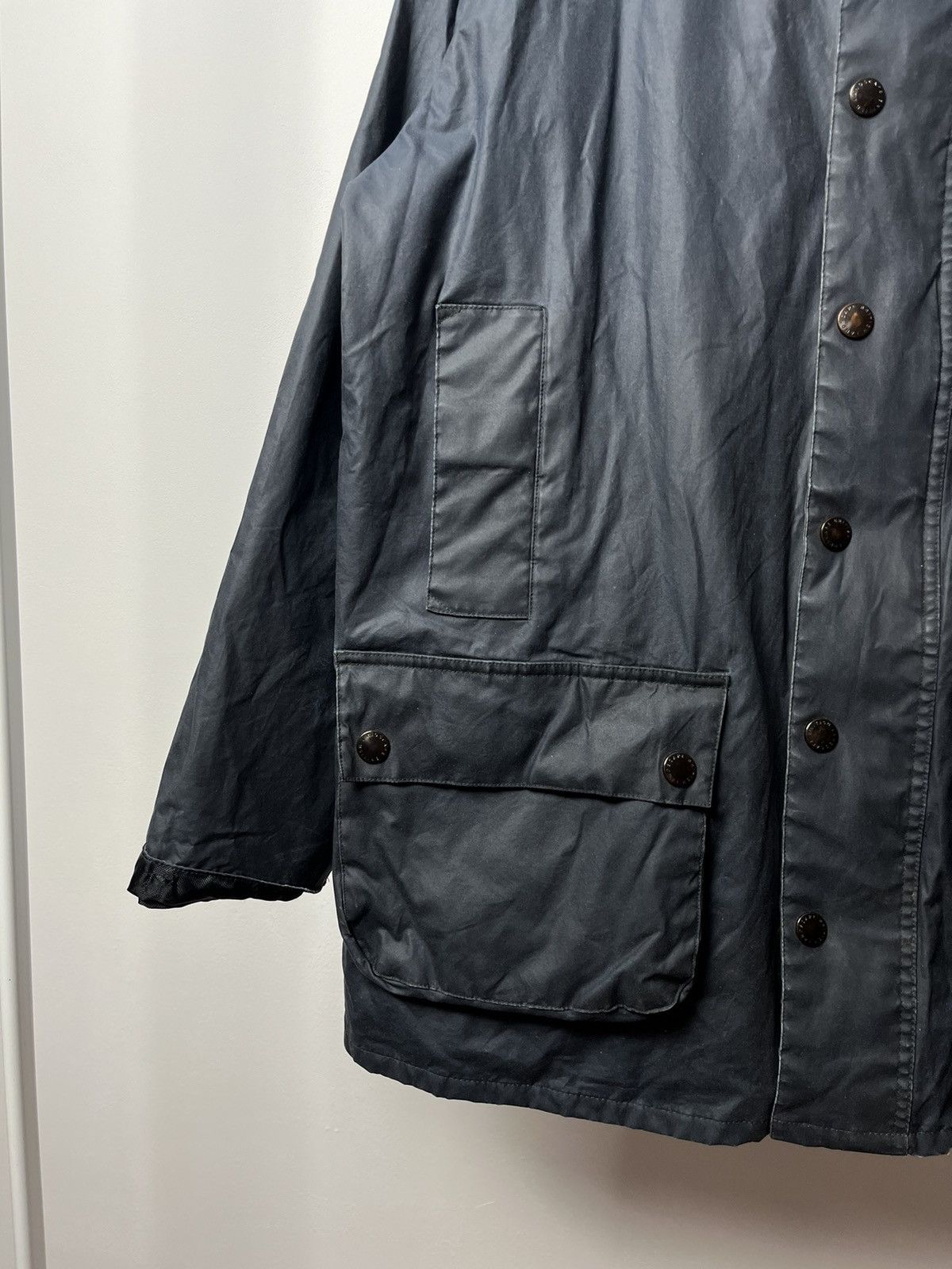 Vintage × Wax London Vintage British Classic Wax Cotton Navy Jacket Size US M / EU 48-50 / 2 - 4 Thumbnail