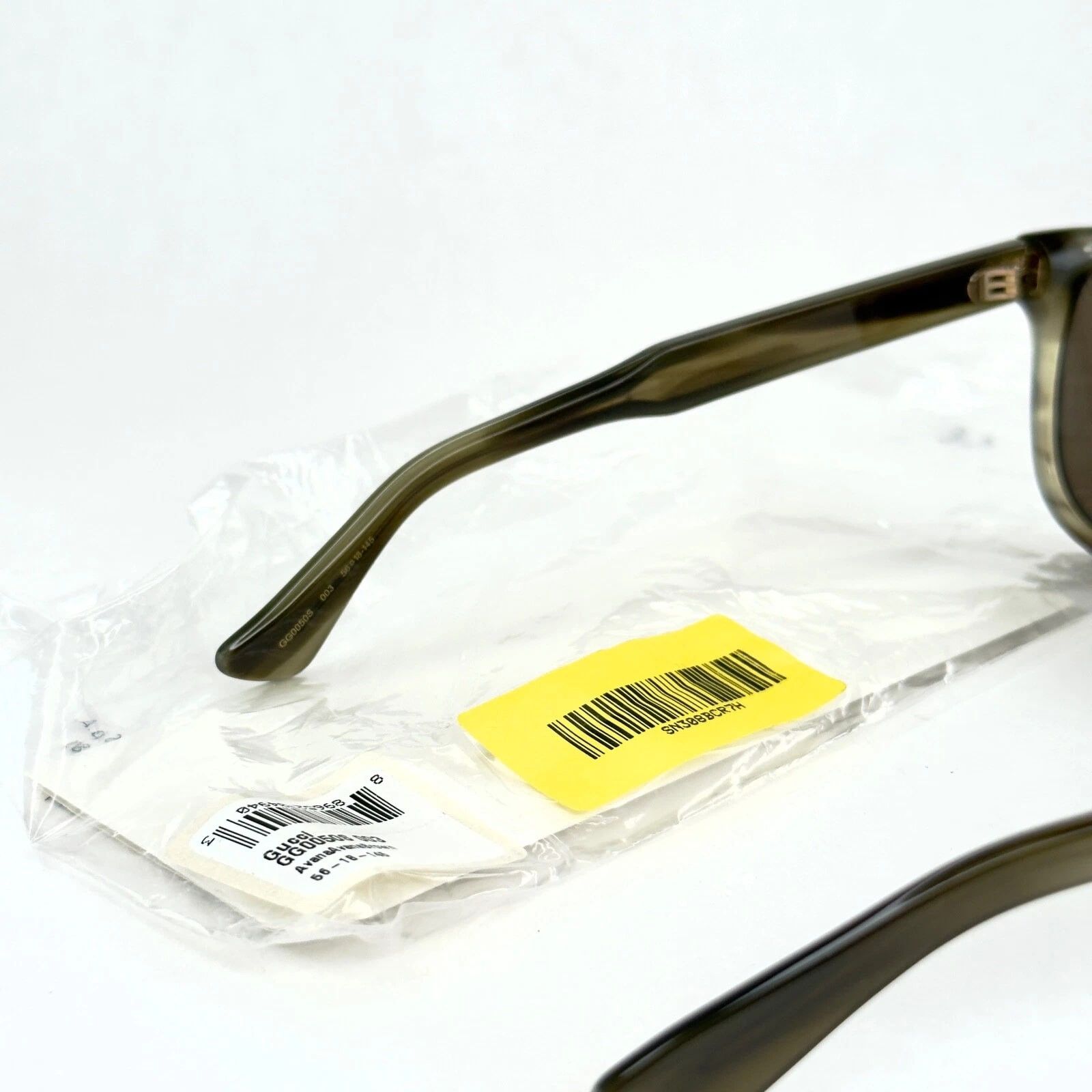 Gucci GUCCI GG0050S 0050 Classic Square Brown Horn Sunglass 003 Size ONE SIZE - 6 Thumbnail
