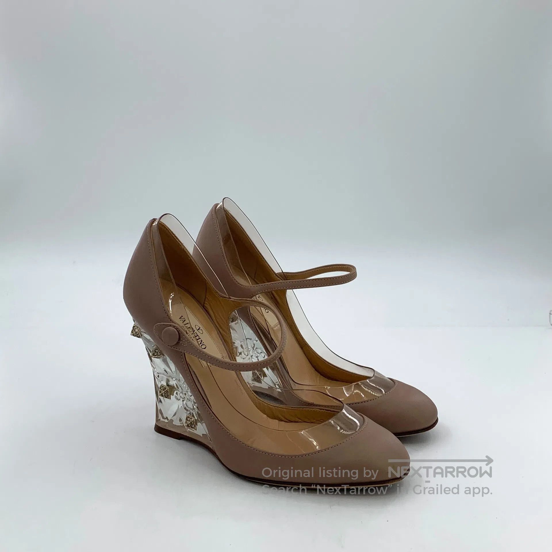 Valentino Valentino Color Blocked Transparent Stud Design Round Toe Size US 4.5 / IT 34.5 - 2 Thumbnail