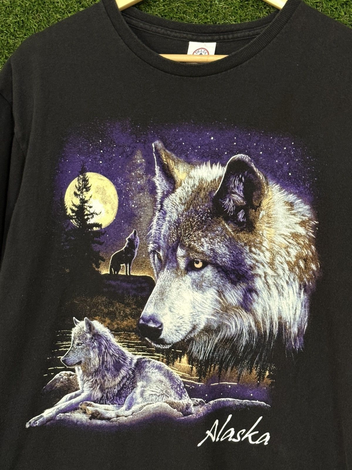 Vintage Vintage Wolf Alaska All Over Print Black Heavyweight Large Size US L / EU 52-54 / 3 - 2 Thumbnail