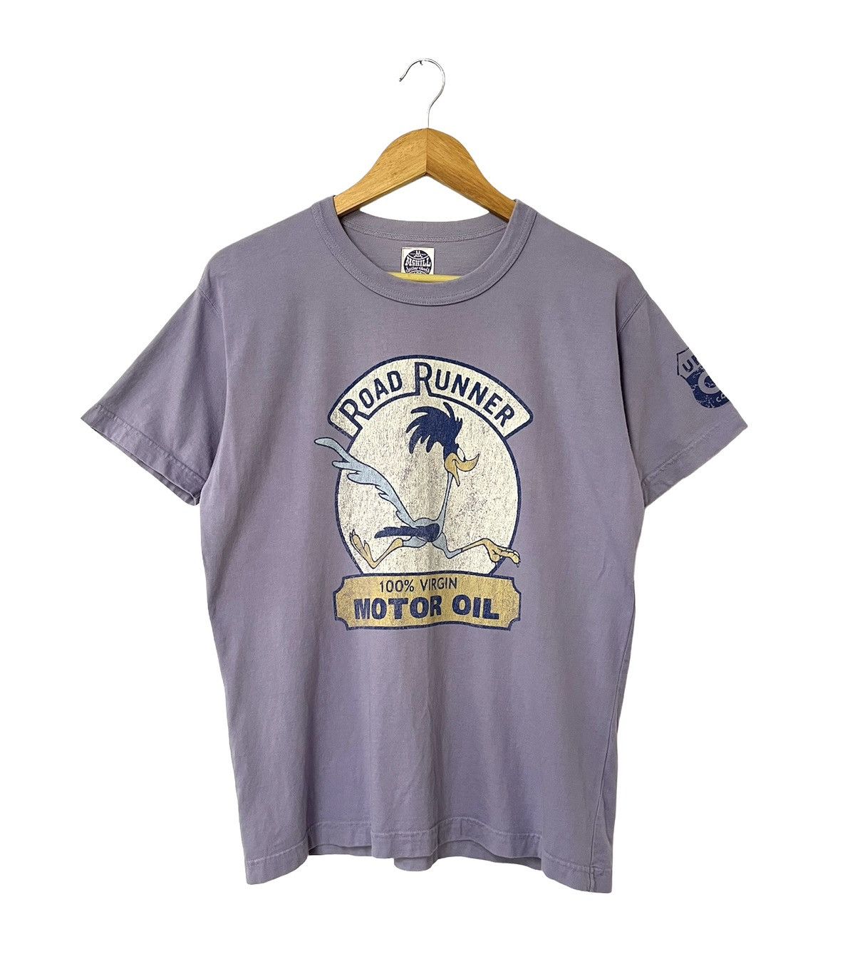 image of The Real Mccoys x Toyo Enterprises Toys Mccoys Road Runner Cartoon Tshirt in Purple (Size Medium)