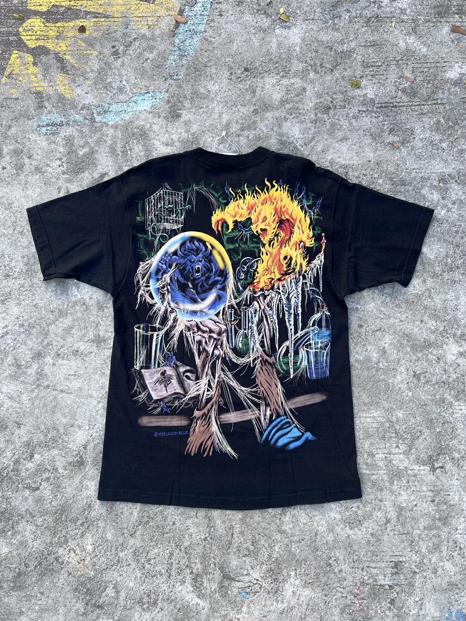 Liquid Blue Rare 1995 Liquid Blue Skull King Wolf Size US XL / EU 56 / 4 - 2 Thumbnail