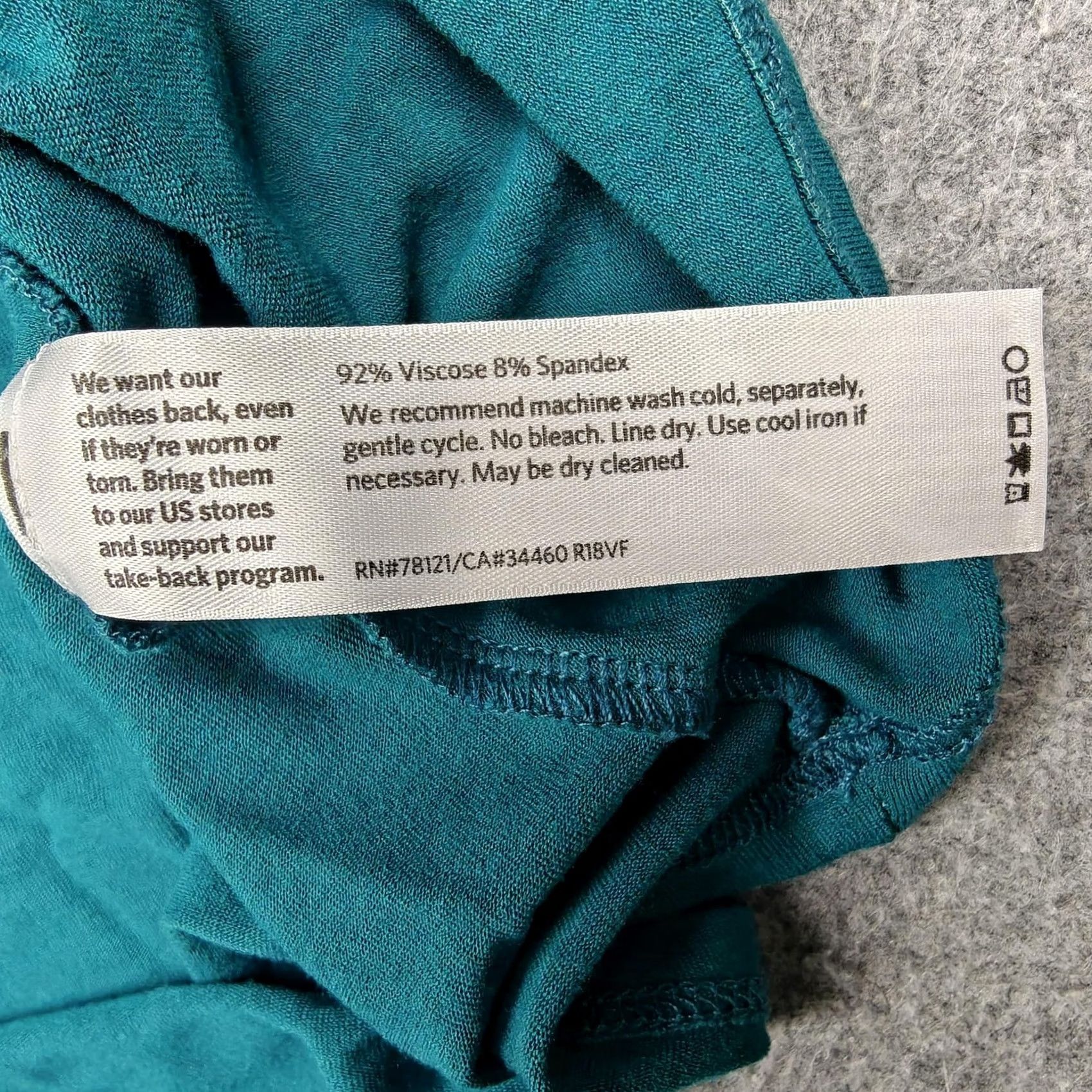 Eileen Fisher Eileen Fisher Womens L Green V Neck 3/4 Sleeve Jersey Tunic Size L / US 10 / IT 46 - 4 Thumbnail