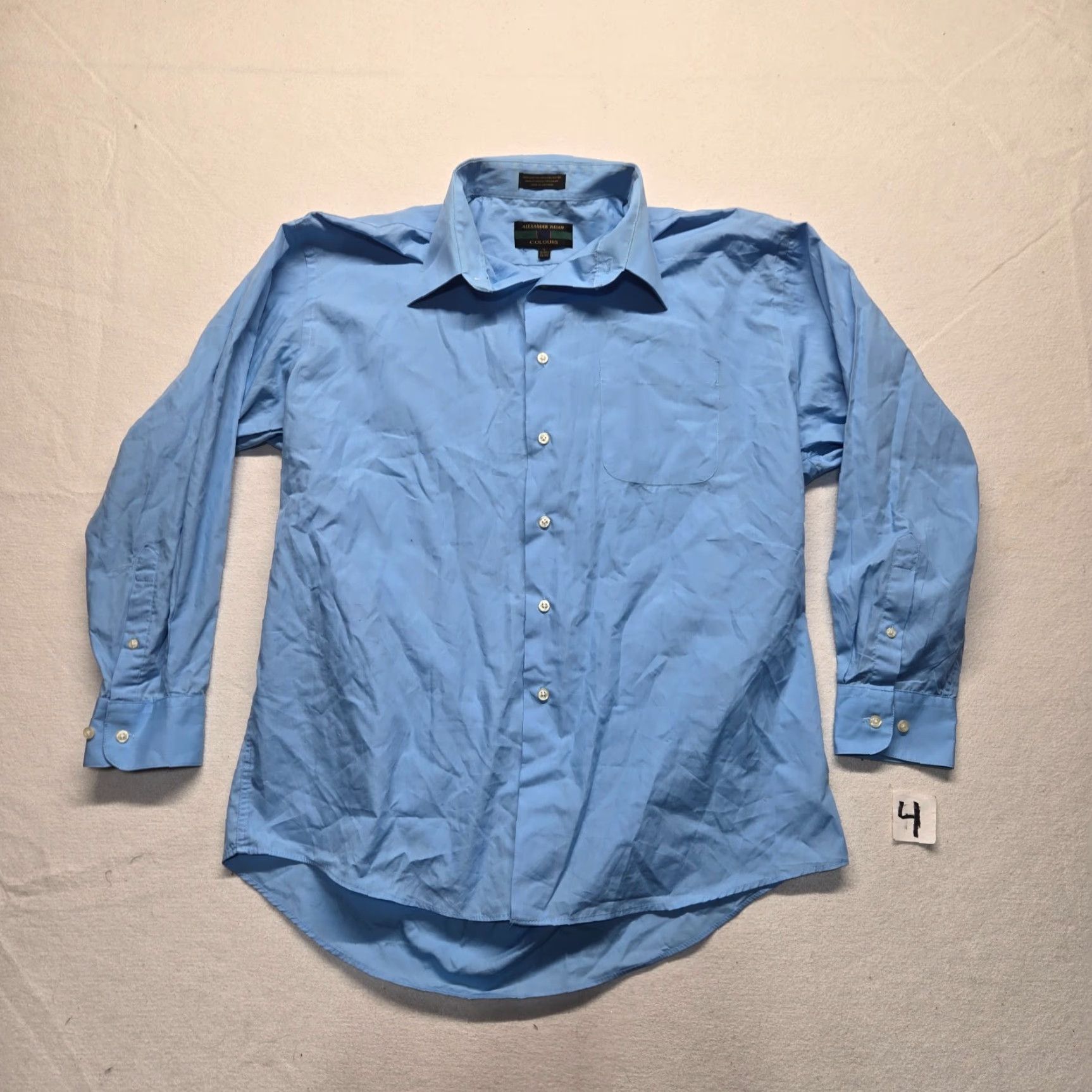Alexander Julian Alexander Julian Button-Up Shirt Solid Blue Long Sleeve Casual Mens L Size US L / EU 52-54 / 3 - 2 Thumbnail