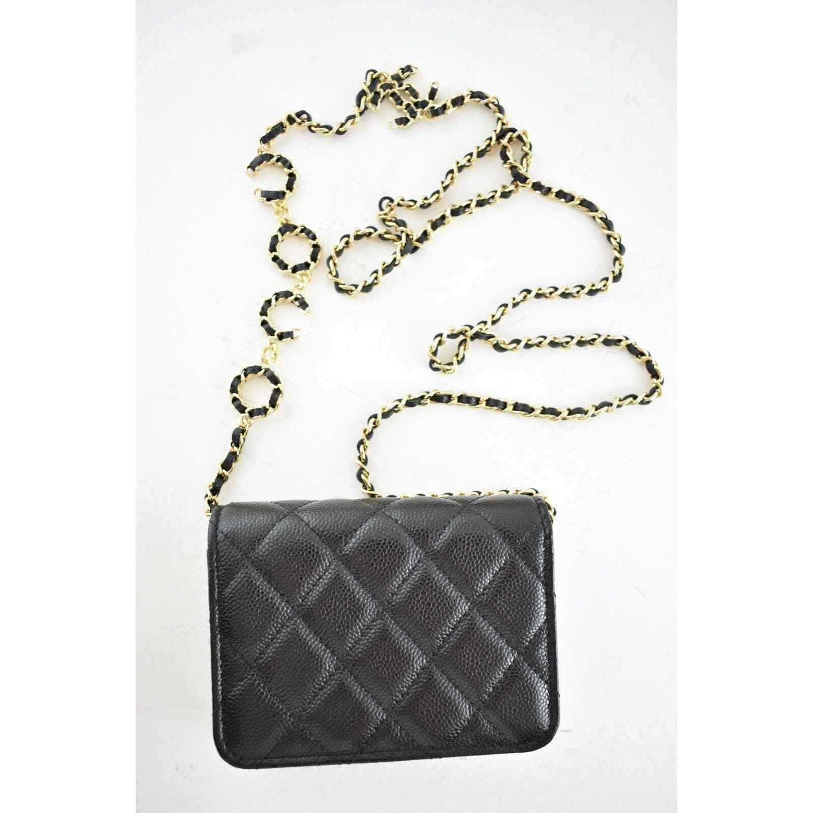 Chanel Chanel Mini Wallet On Chain Gold COCO Shoulder Crossbody Bag Size ONE SIZE - 8 Thumbnail