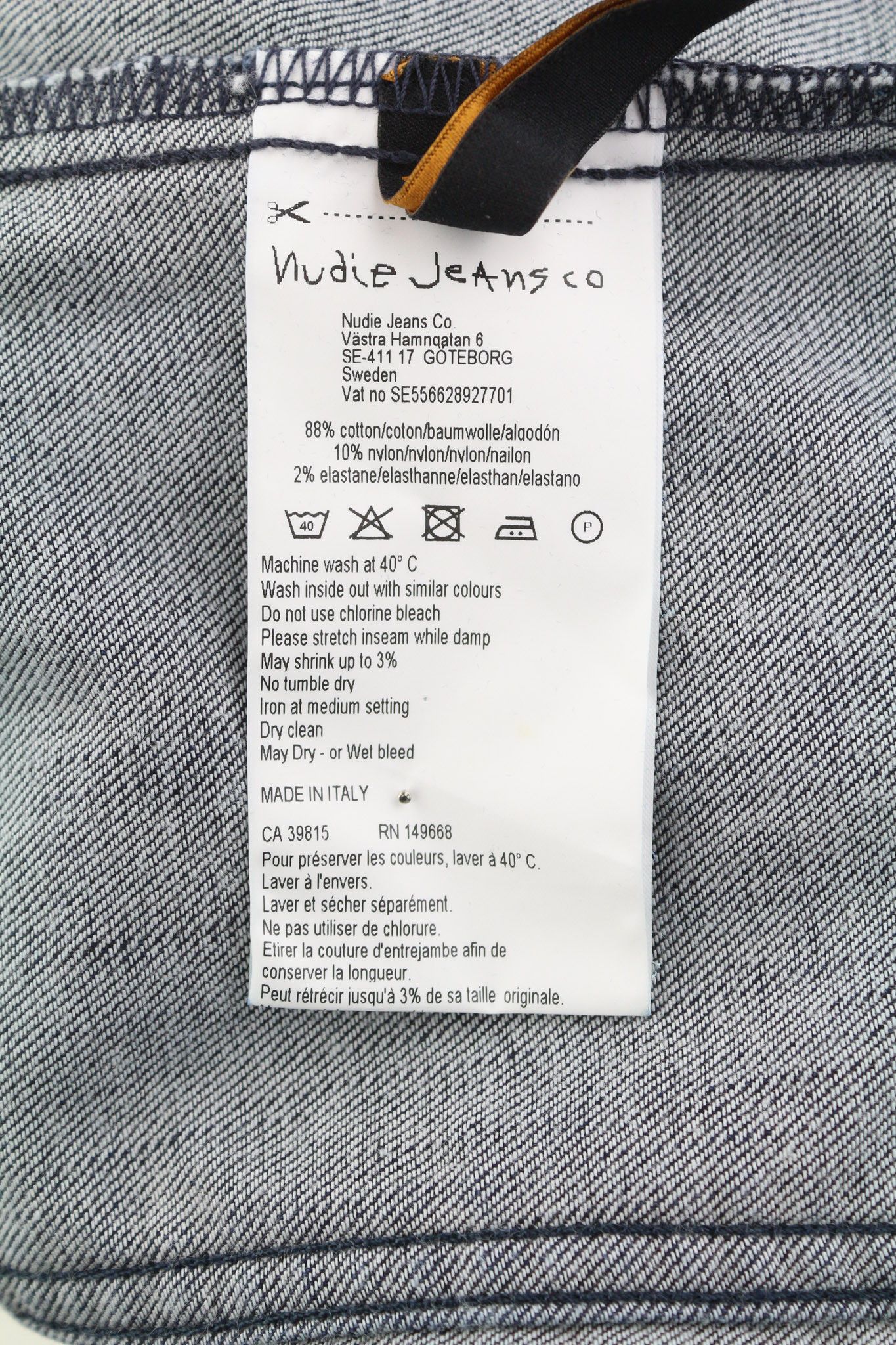 Nudie Jeans TOVE M Blue Velvet Polo Collar Dark Logo Jacket 82423 Size M / US 6-8 / IT 42-44 - 8 Thumbnail