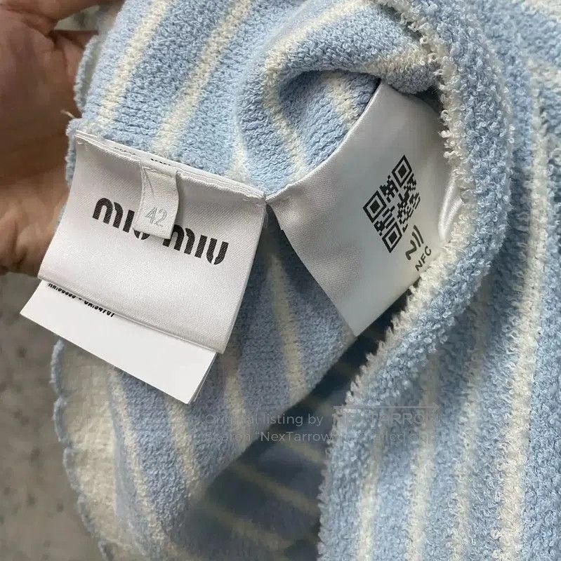 Miu Miu Miu Miu Summer Light Blue Cropped Tee . Size XXS / US 00 / IT 34 - 6 Thumbnail