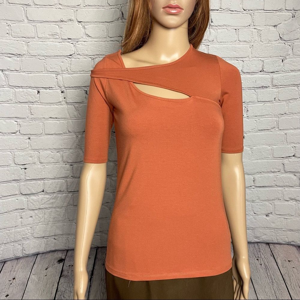 Other NWT New Adyson Parker Rust Cut Out Knit Top Size XS Size XS / US 0-2 / IT 36-38 - 2 Thumbnail