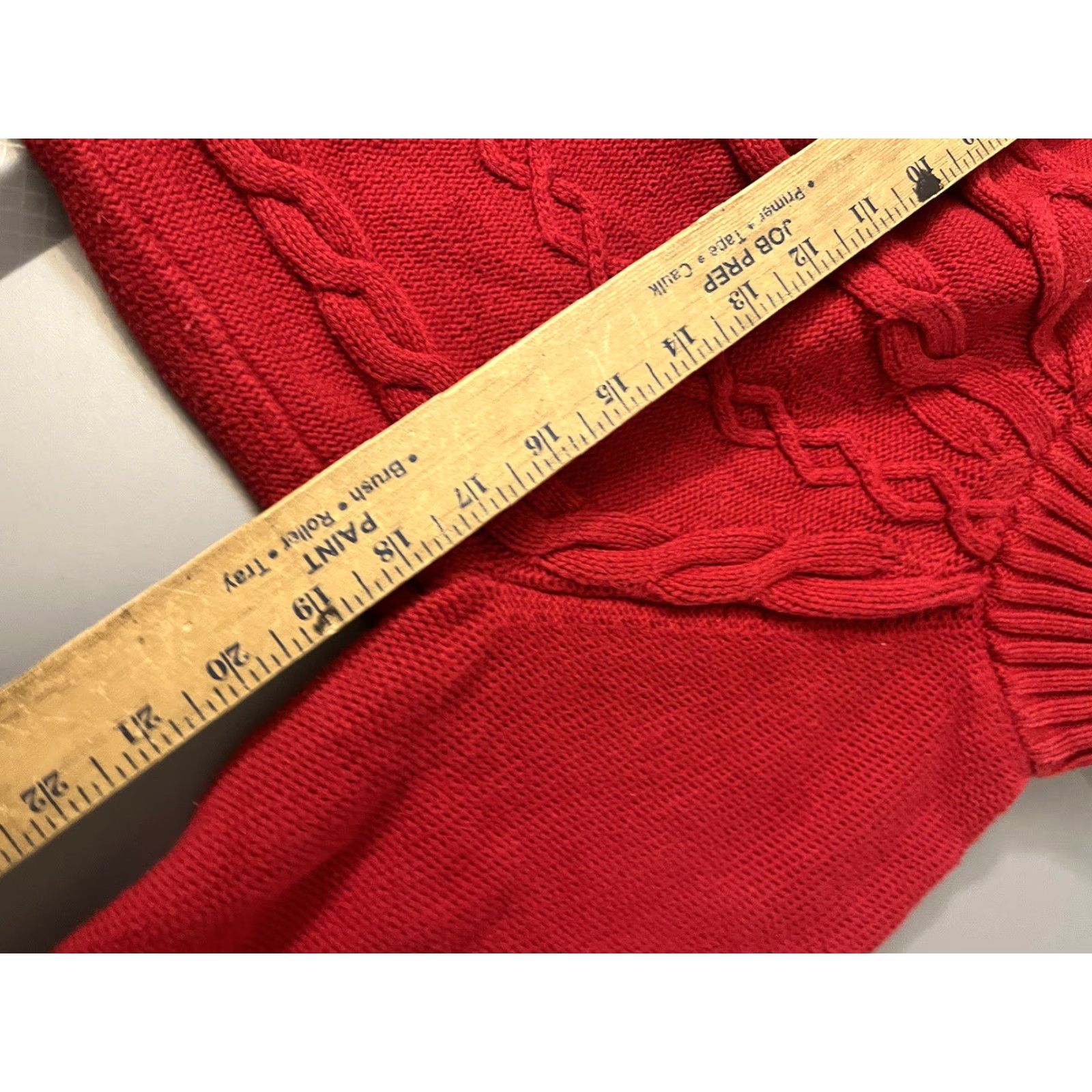 Talbots Talbots Petite Large PL Heavyweight Cable Knit Sweater Mock Neck Red Womens Pullover Knit Size L / US 10 / IT 46 - 4 Thumbnail