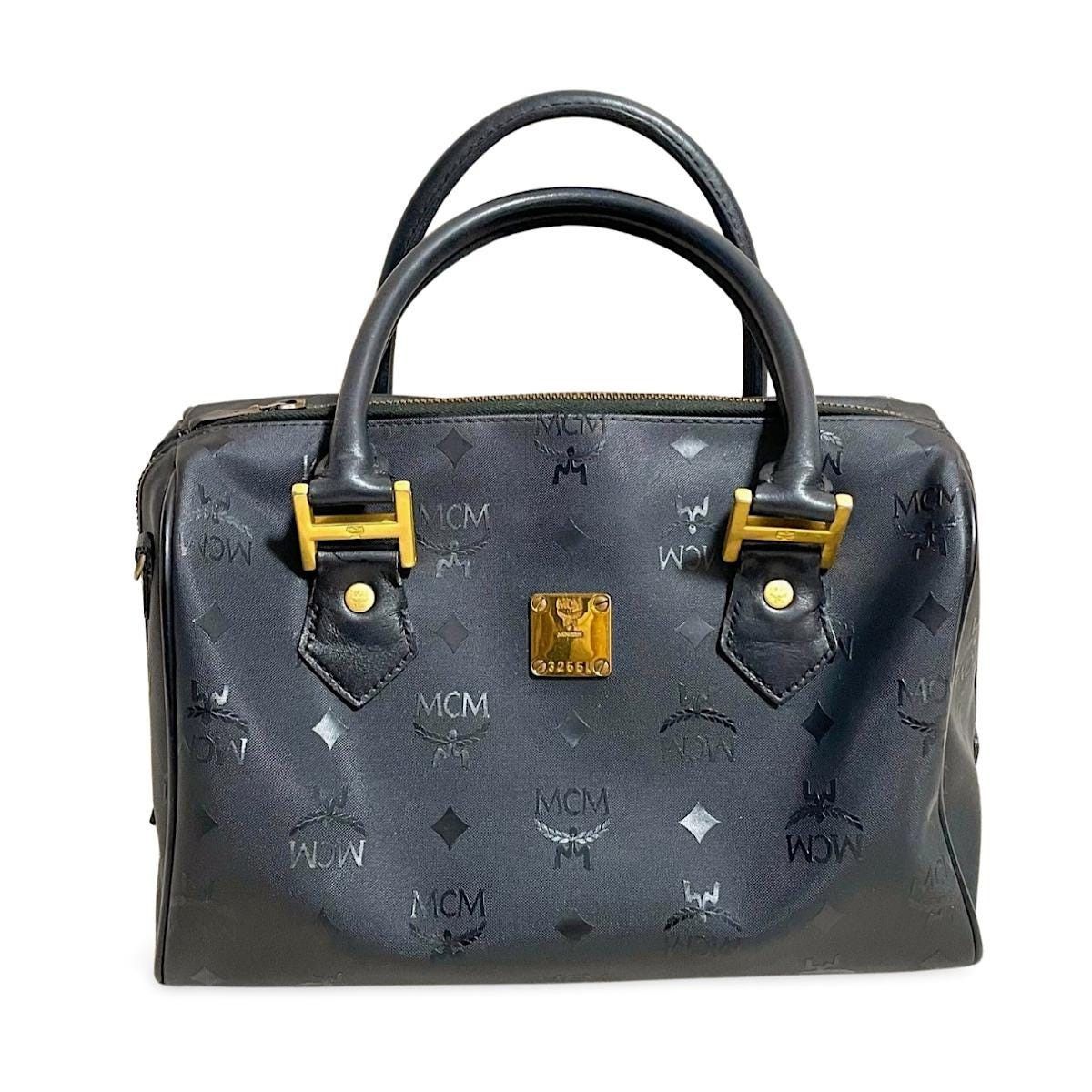 Vintage MCM black monogram speedy bag style unisex