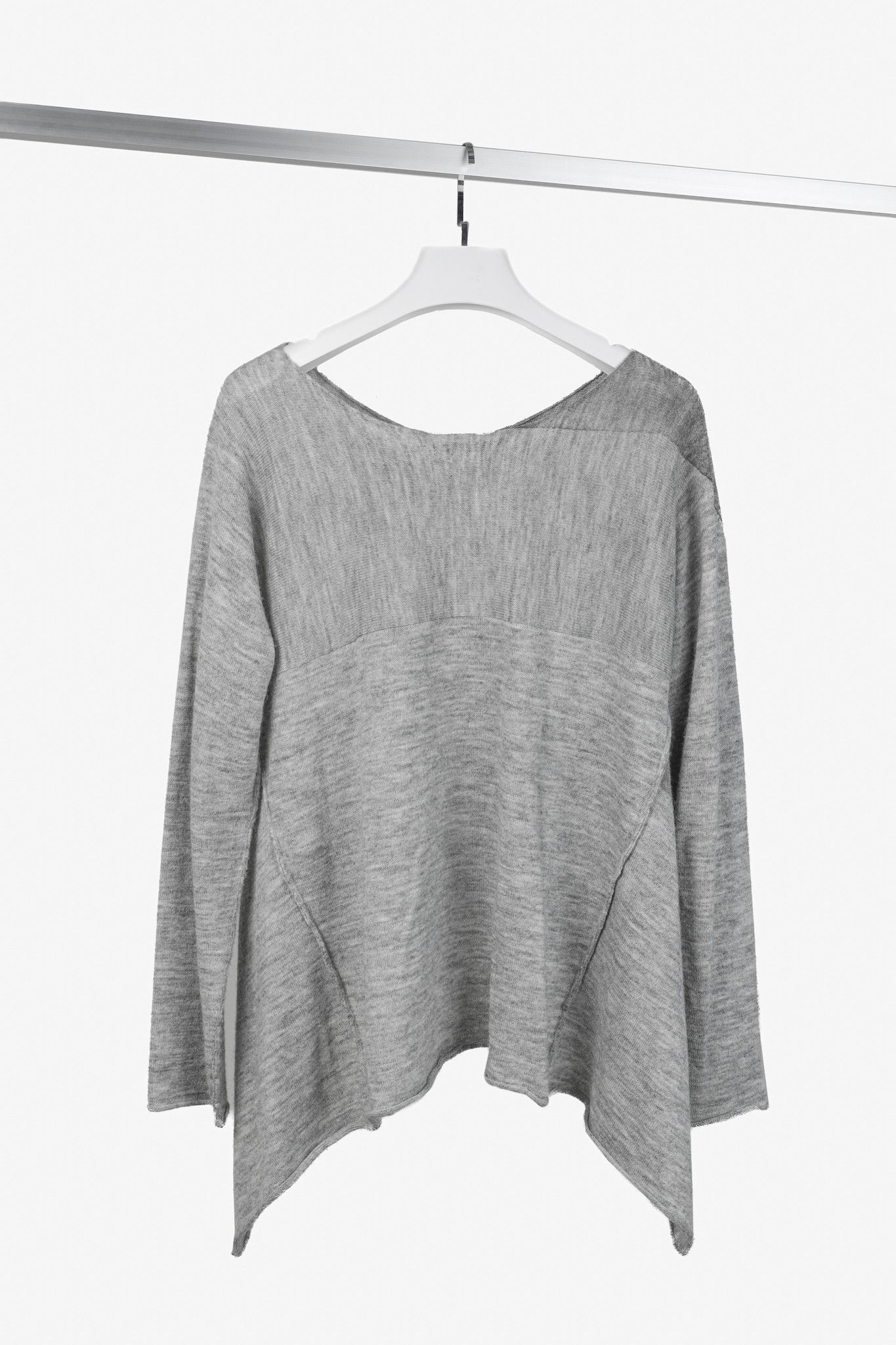 Other Crea Concept AW/17 Grey Watercolour Sharkbite-Hem Sweater Size M / US 6-8 / IT 42-44 - 2 Thumbnail