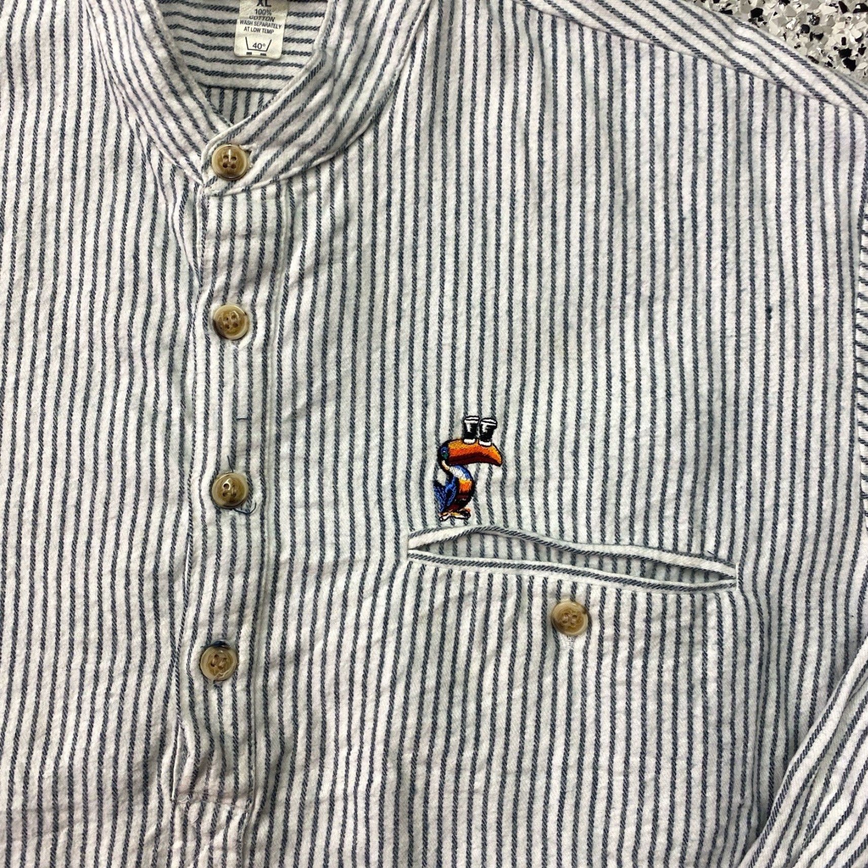 Vintage VINTAGE My Grandfather Shirt Men XL Blue Stripe Cotton Work Ireland Toucan Shirt Size US XL / EU 56 / 4 - 3 Thumbnail