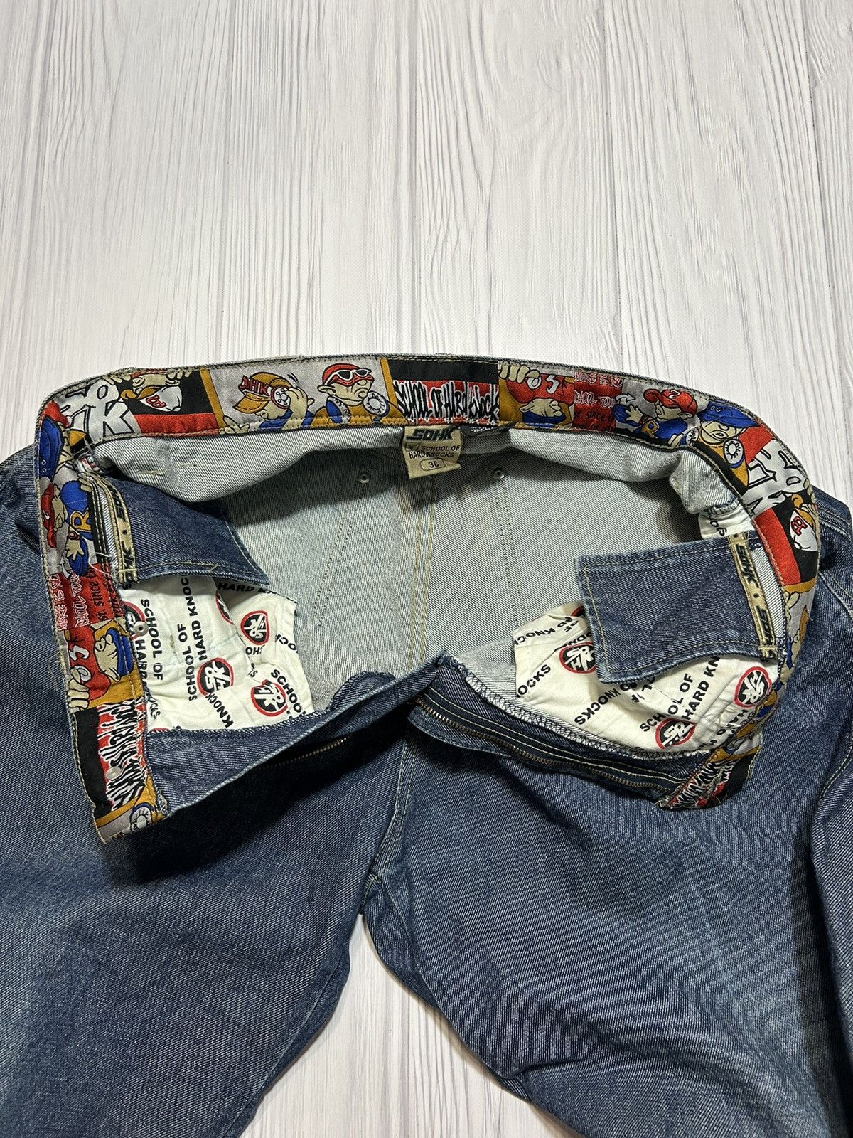 Vintage Rare SOHK School Of Hard Knocks Embroidered Logo Denim Pants Size US 36 / EU 52 - 21 Thumbnail