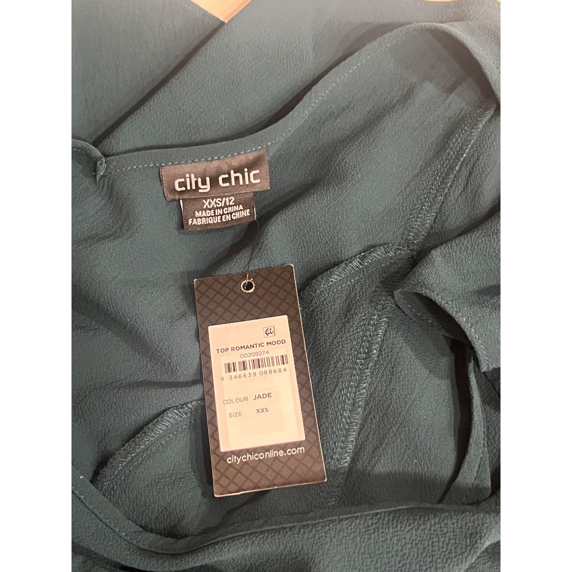 Other City Chic Romantic Mood PeplumTop, Jade, Size XXS (US 12)-se Size XL / US 12-14 / IT 48-50 - 6 Thumbnail