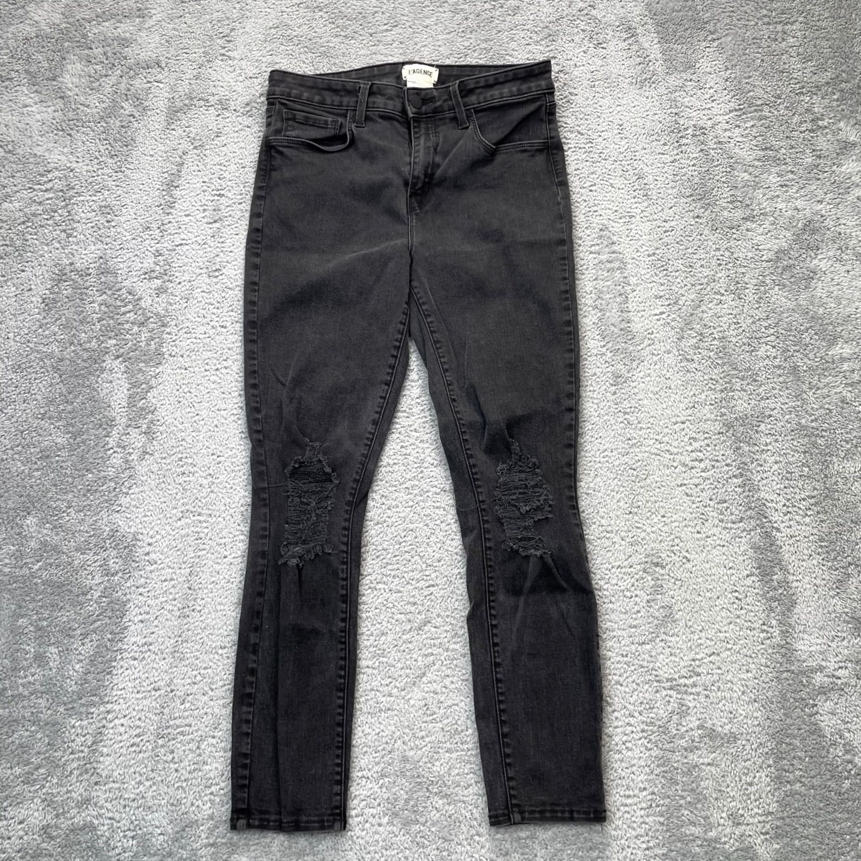 L'AGENCE VINTAGE L'AGENCE Jeans Womens 29 Black Skinny High Rise Cotton USA Made City Preppy Mens Womens Size 28" / US 6 / IT 42 - 2 Thumbnail