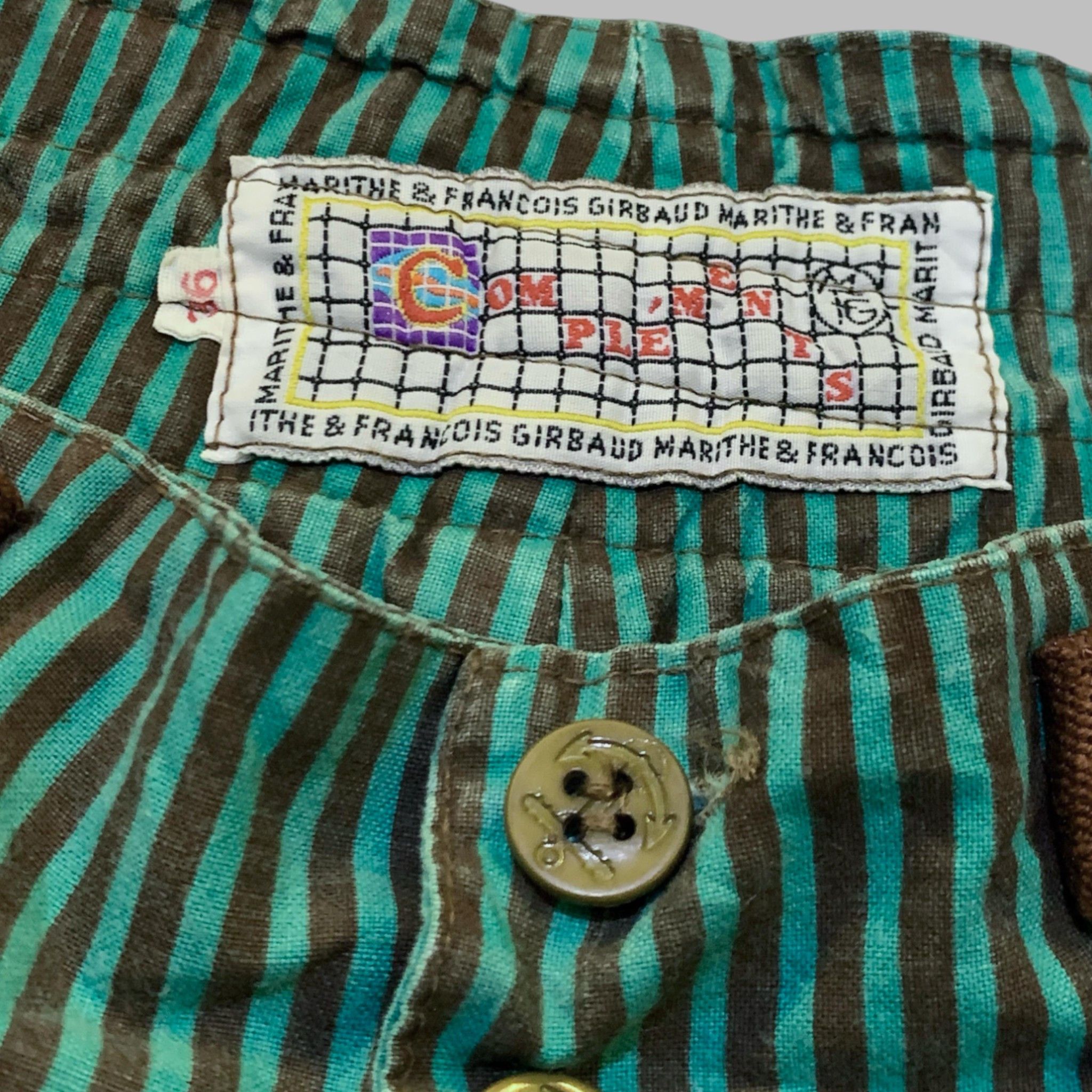 Designer × Marithe + Francois Girbaud Vintage Marithe Francois Girbaud Green Striped Pants Size 36" / US 14 / IT 50 - 5 Thumbnail