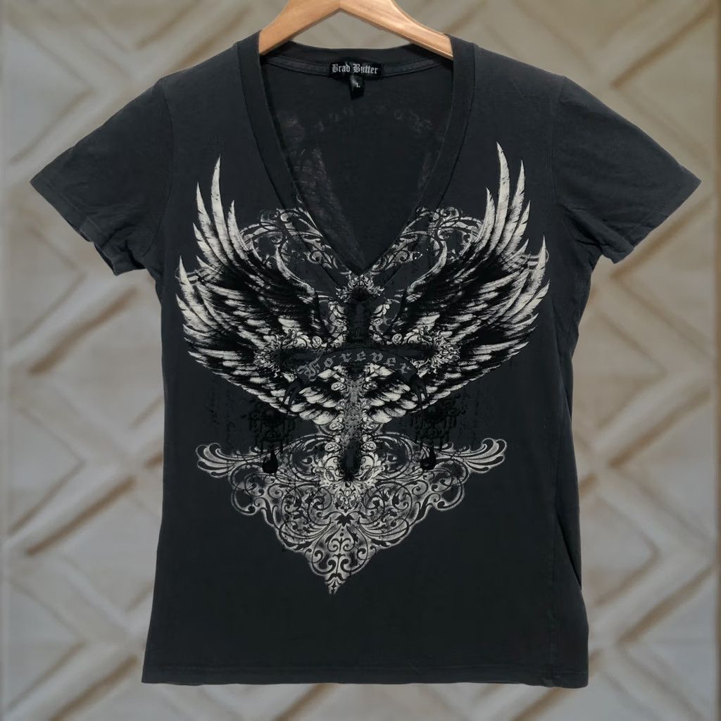 Affliction × Streetwear × Vintage Xzavier Skull Wing Grunge Cyber