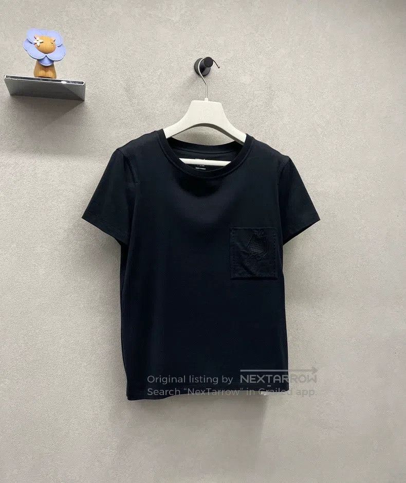 Hermes Hermes Black Short Sleeve with Pocket Embroidery Size XS / US 0-2 / IT 36-38 - 3 Thumbnail