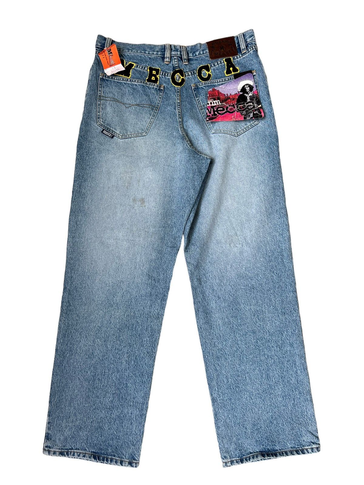 JNCO NWT Vintage 90s Mecca Usa Light Blue Denim Baggy Jeans Size US 36 / EU 52 - 2 Thumbnail