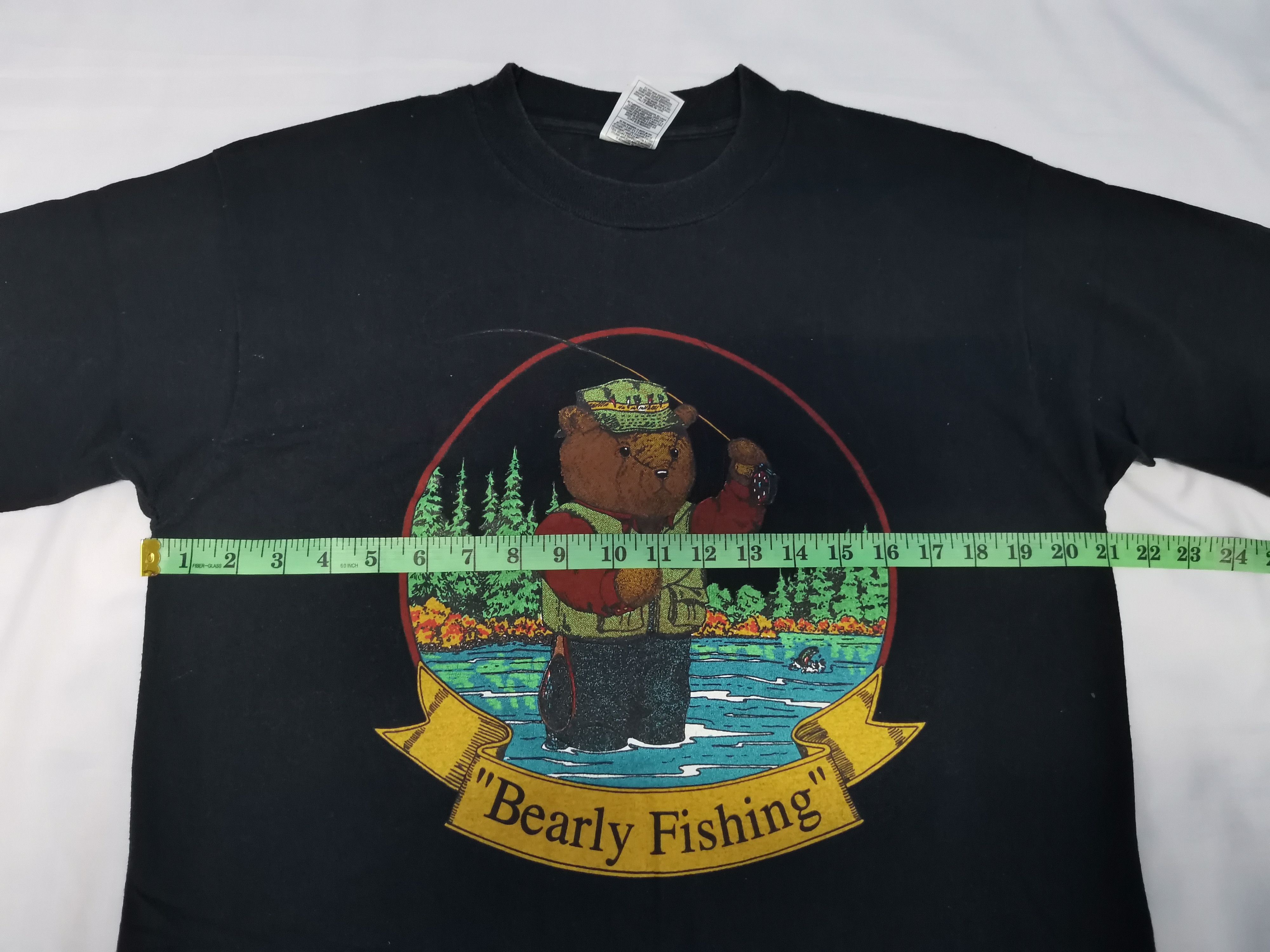 Vintage Vintage 90s Bearly Fishing Stitches Tee Streetwear Sport Size US L / EU 52-54 / 3 - 5 Thumbnail