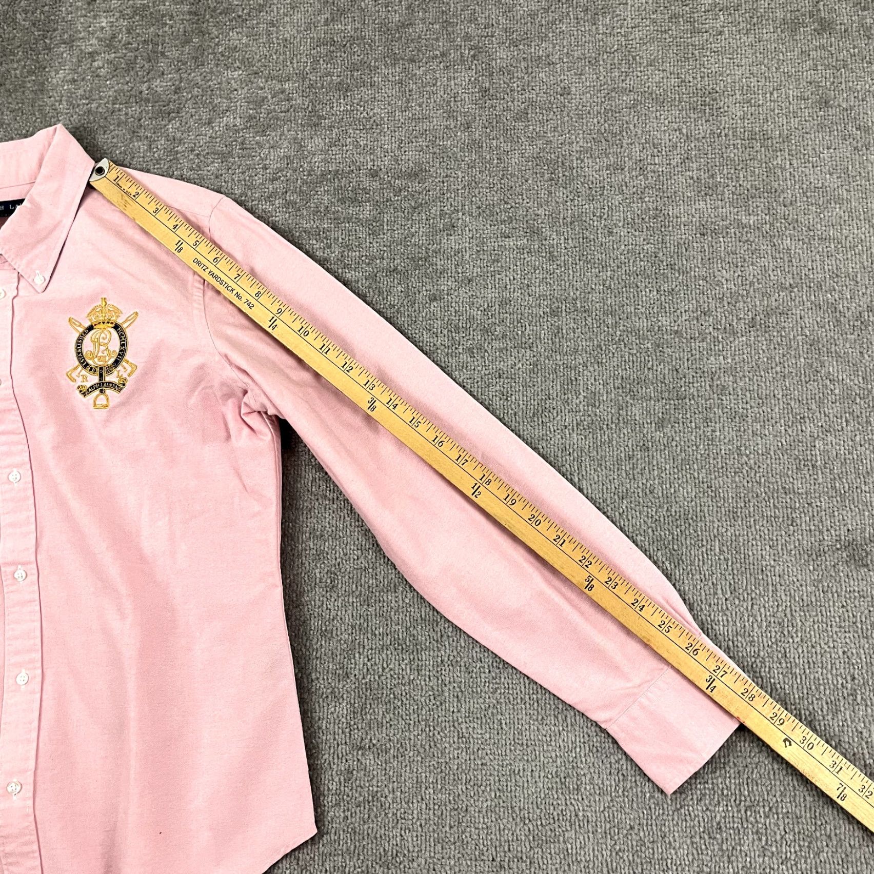 Ralph Lauren RALPH LAUREN Button-Up Shirt Adult Size 14 Pink Embroidered Crown Crest Casual Long Sleeve Classic Mens Size XL / US 12-14 / IT 48-50 - 7 Thumbnail