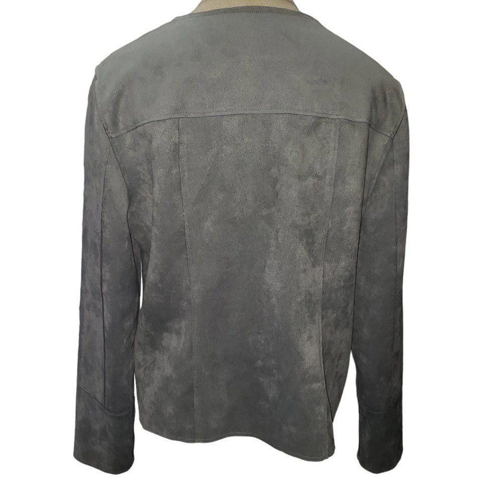 Chicos Ct1399 Chico's Grey Suede Feel Jacket Size 8, Chicos 1 Size M / US 6-8 / IT 42-44 - 2 Thumbnail