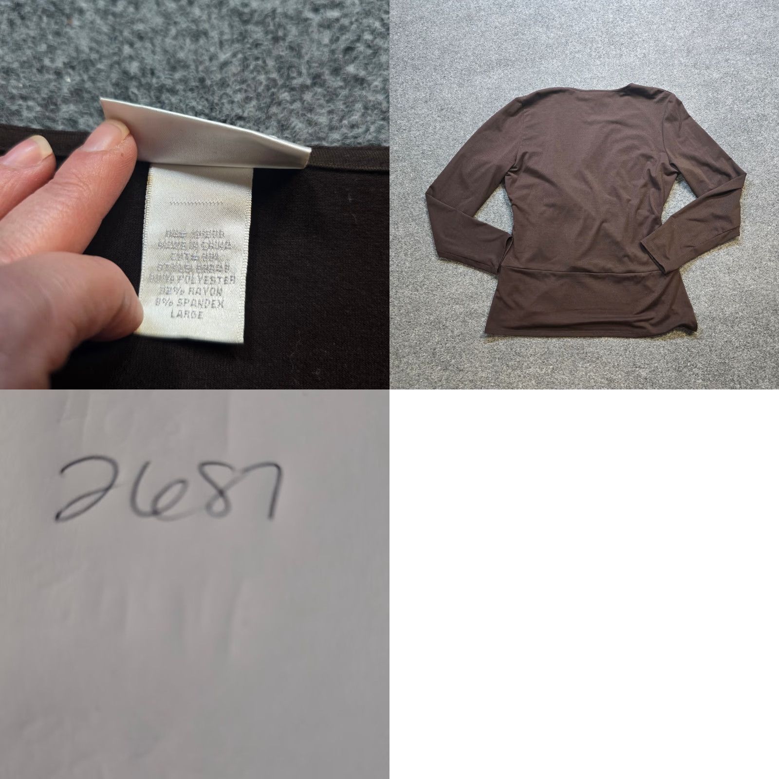 Soft Surroundings Soft Surroundings Blouse Shirt Women Large Brown V-Neck Long Sleeve Casual Vintage Size L / US 10 / IT 46 - 8 Thumbnail