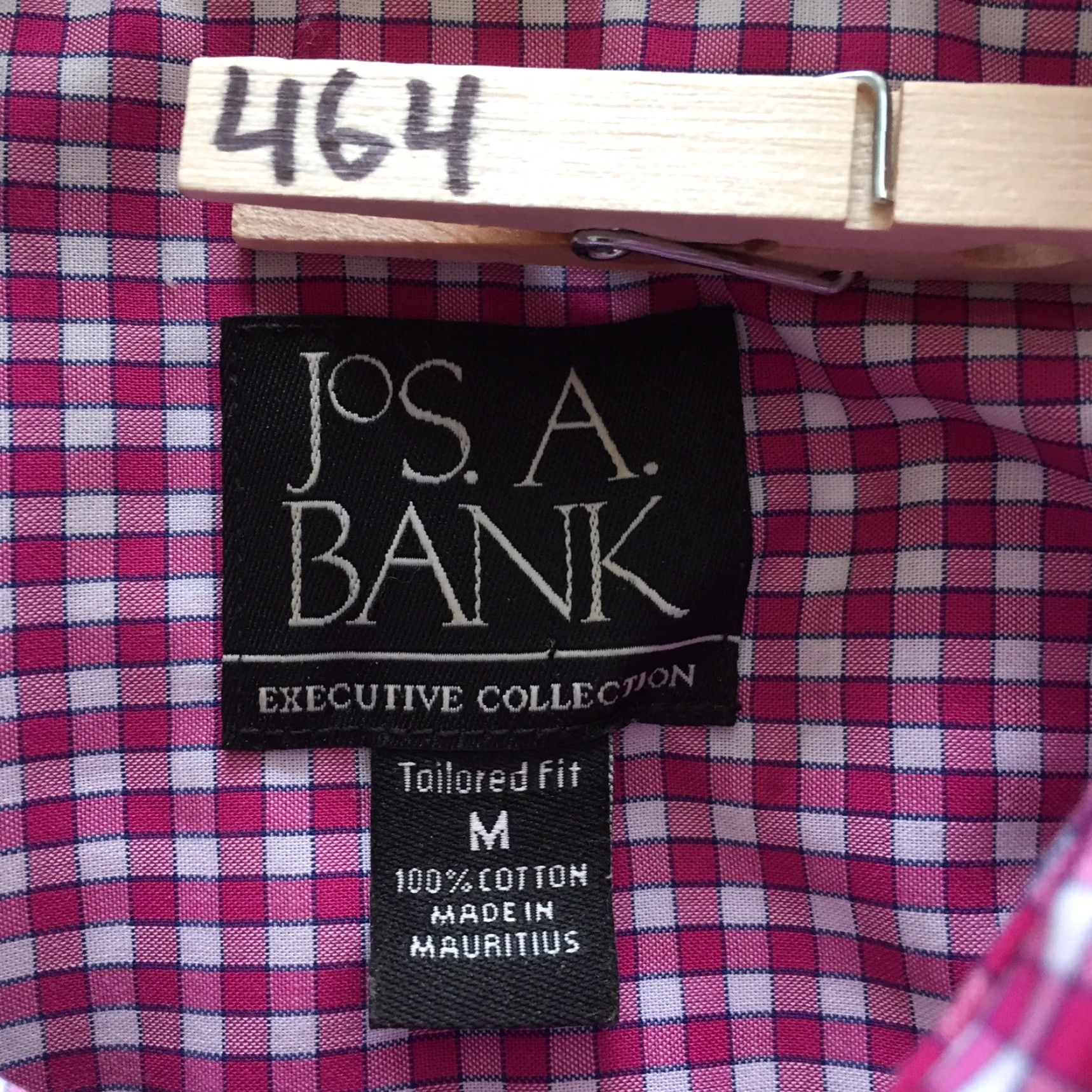 Jos. A. Bank Jos A Bank Shirt Mens Medium Pink Plaid Long Sleeve Button Down Button-Up Collar-Front Casual Tailored Cotton Regular Size US M / EU 48-50 / 2 - 6 Thumbnail