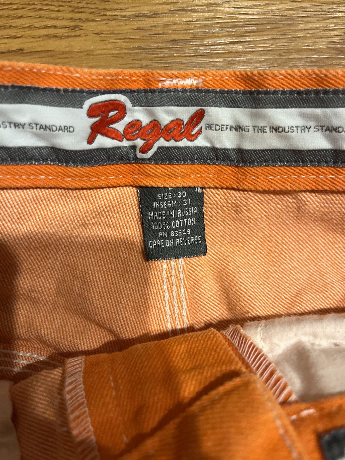 Vintage crazy vintage 90’s orange baggy regal wear jeans Size US 29 - 5 Thumbnail