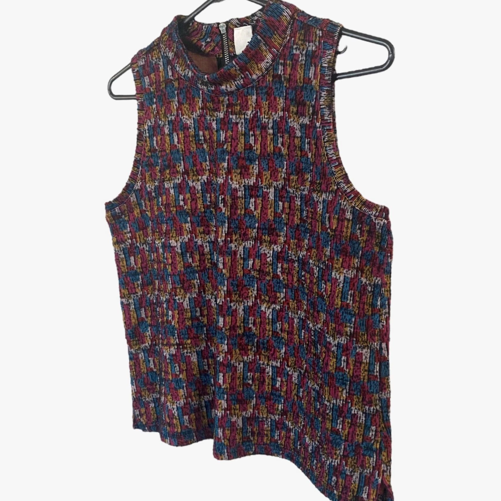 Anthropologie Anthropologie Akemi + Kin Petra Mockneck Sleeveless Top Women Small Multi Geometric Tank Chic Womens Size S / US 4 / IT 40 - 2 Thumbnail