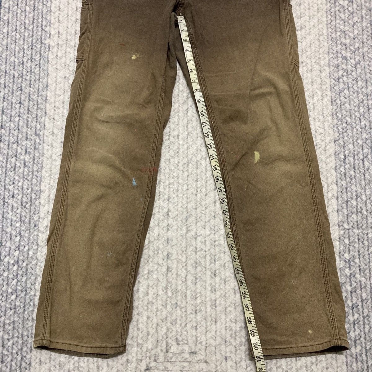 Carhartt × Carhartt Wip × Vintage Sunfaded Carhartt Brown Carpenter Pants with Some Paint Size US 32 / EU 48 - 15 Thumbnail