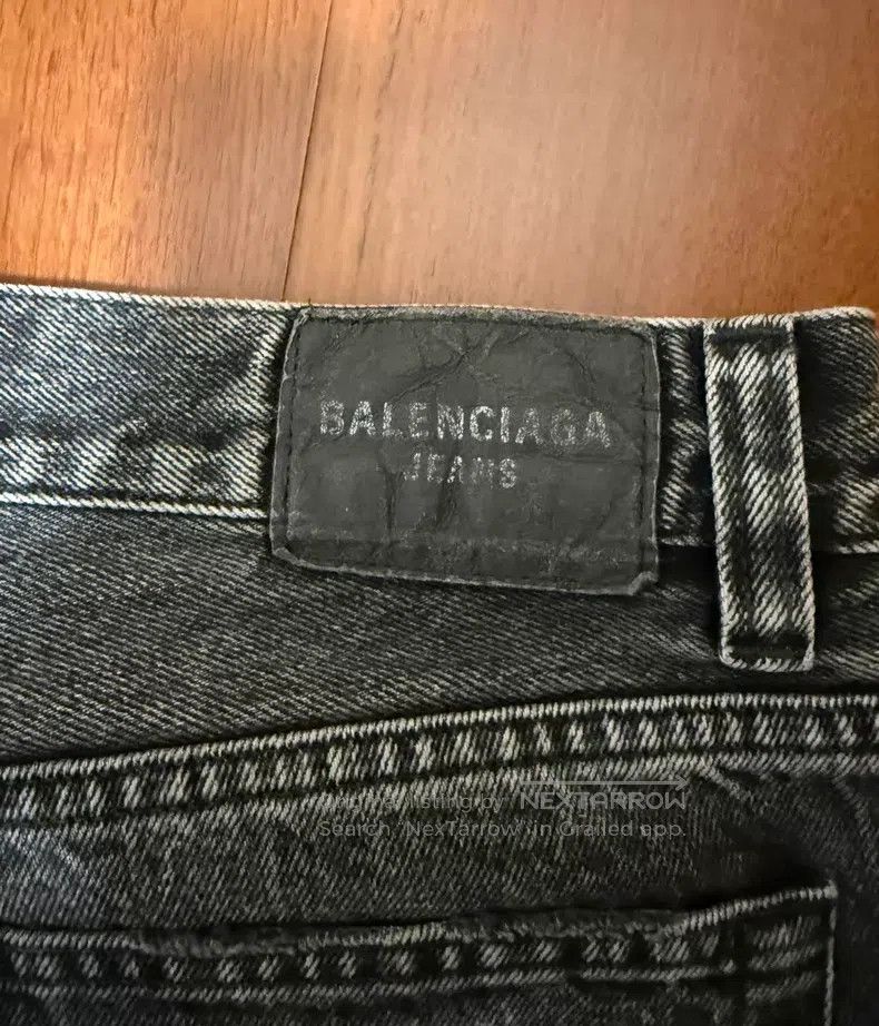 Balenciaga Balenciaga size S Washed Gray Flared Destroyed Denim Pants Size US 27 - 3 Thumbnail