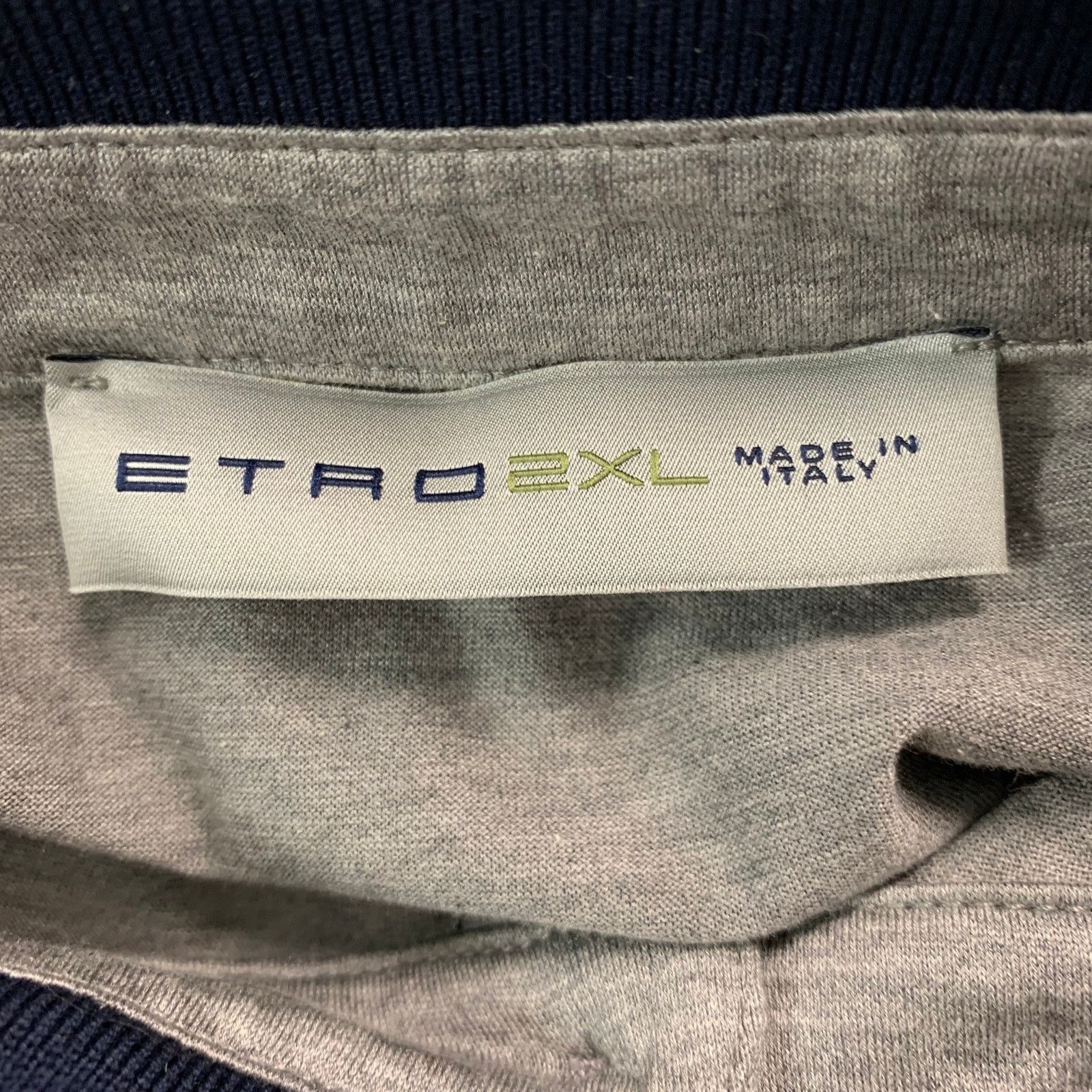 Etro ETRO Size XXL Grey Navy White Cotton Polo Pullover Size US XXL / EU 58 / 5 - 5 Thumbnail