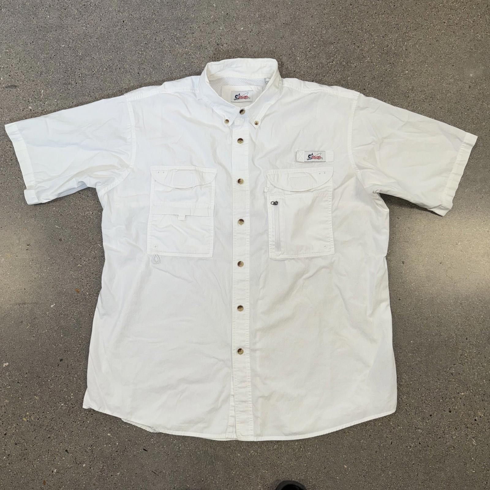 Designer Vtg World Wide Sportsman Shirt Mens XL White Fishing Outdoor Size US XL / EU 56 / 4 - 1 Thumbnail