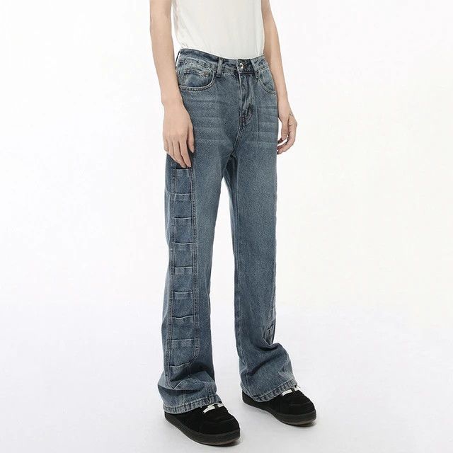 Japanese Brand Straight Leg Casual Solid Colour Loose Jeans Size US 31 - 2 Thumbnail