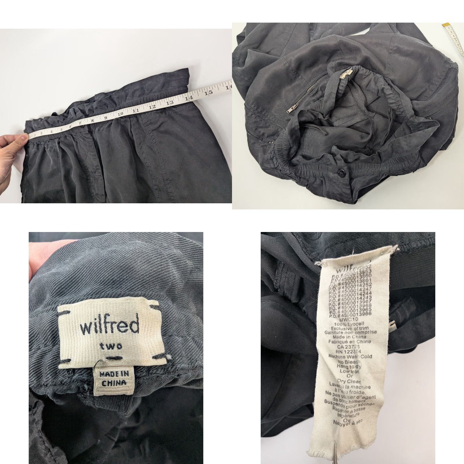 Vintage Wilfred Pant Womens Size 2 Black Pull On Lyocell Trousers Casual Pants Size 26" / US 2 / IT 38 - 8 Thumbnail