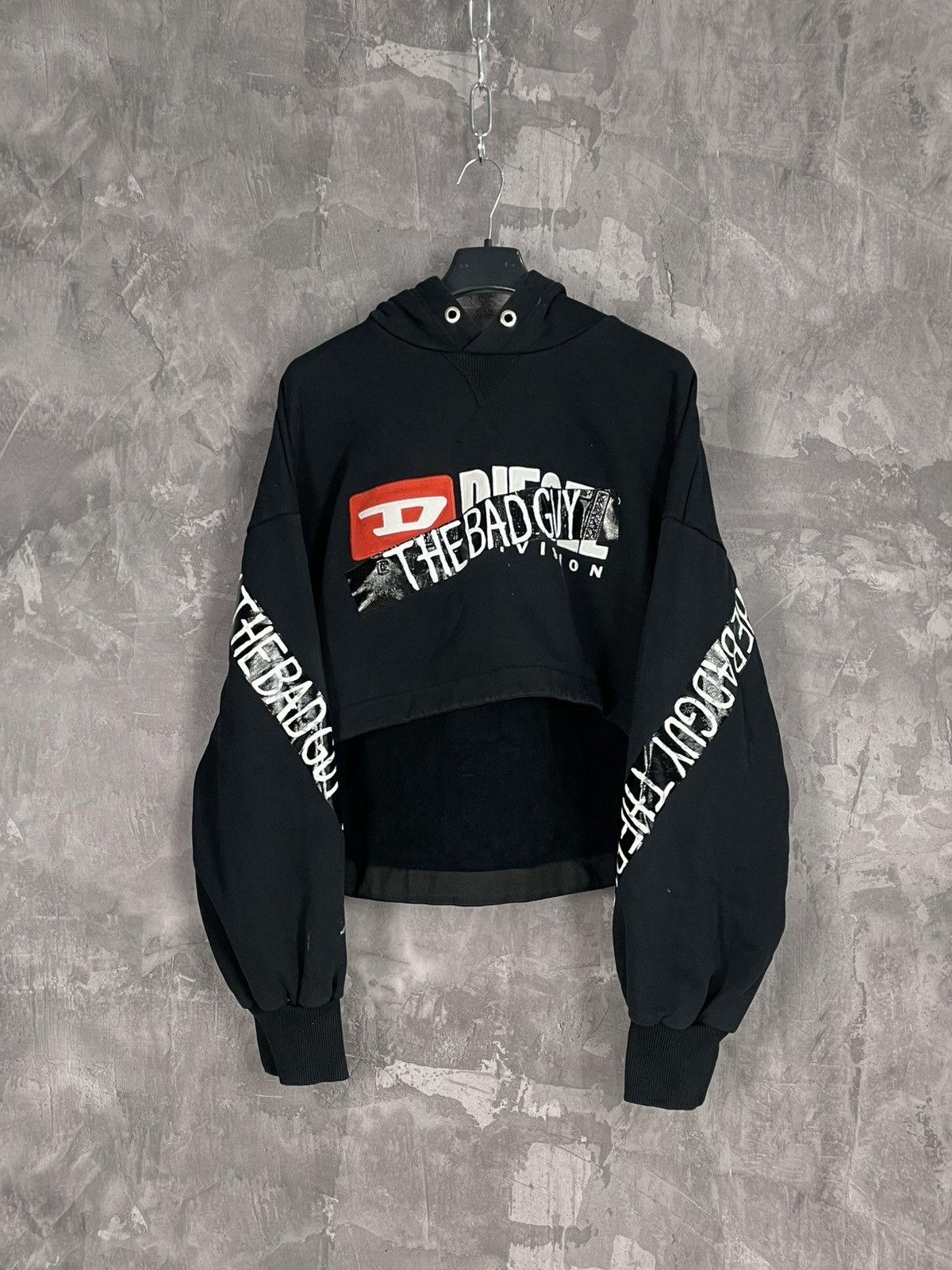 Diesel × Vintage 🔥VINTAGE DIESEL Y2K CROPPED BIG LOGO HOODIE🔥 Size L / US 10 / IT 46 - 1 Thumbnail