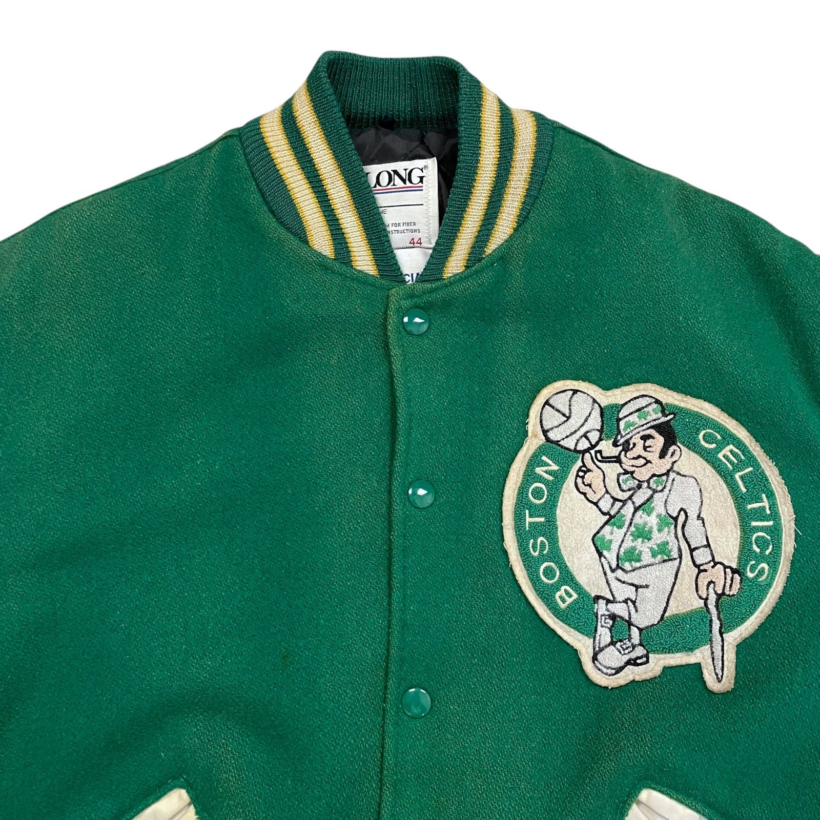 NBA VTG 90s BOSTON CELTICS DELONG VARSITY WOOL LEATHER JACKET 44 Size US L / EU 52-54 / 3 - 4 Thumbnail