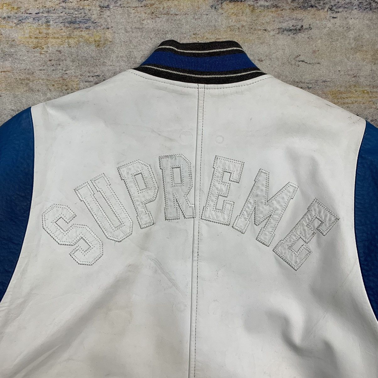 Supreme Rare 2001 Supreme S Wing varsity leather jacket Size US L / EU 52-54 / 3 - 5 Thumbnail