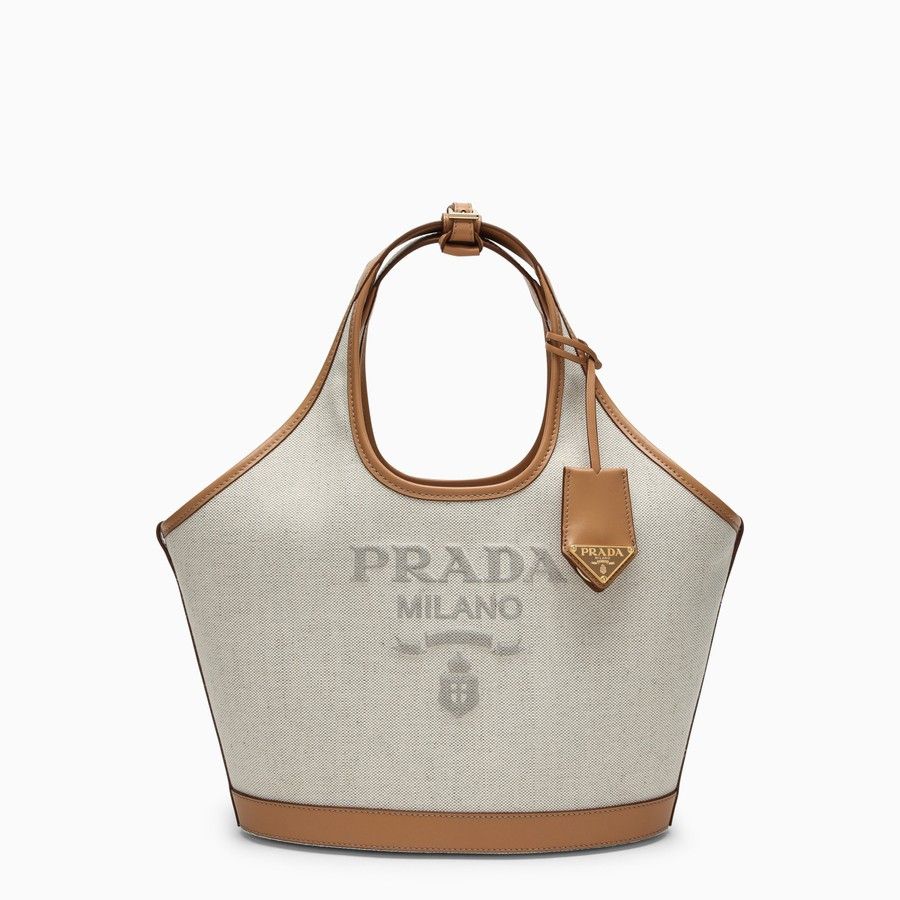 Prada o1d2blof0924 Size : OS / Tote Bag With Logo In Beige Size ONE SIZE - 1 Thumbnail