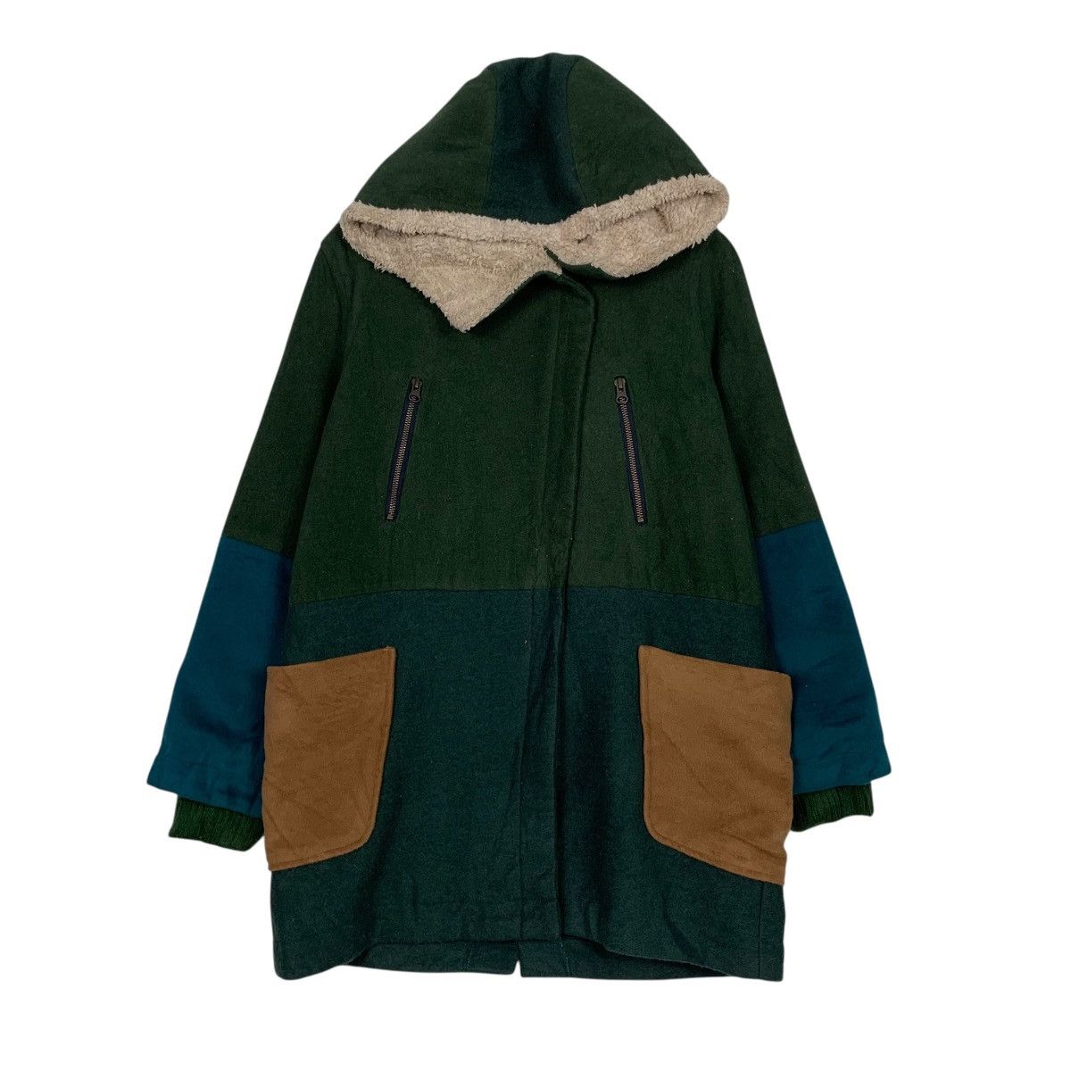 Japanese Brand POU DOU DOU Patchwork Asymmetrical Jacket #3563-C163 Size US M / EU 48-50 / 2 - 1 Thumbnail