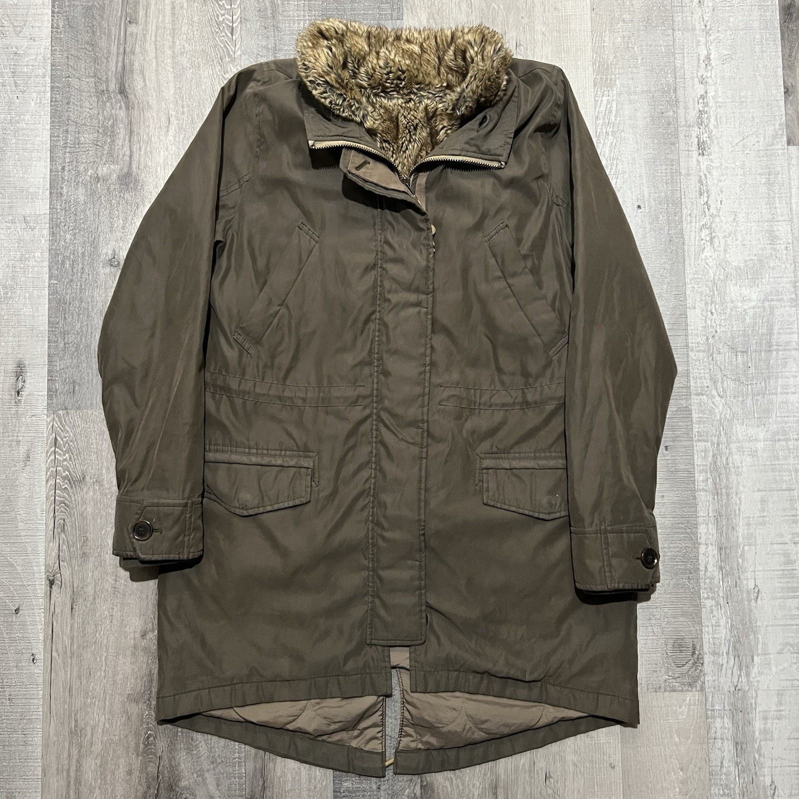 Abercrombie & Fitch Abercrombie And Fitch Green Fur Vest Military Coat Jacket Size L / US 10 / IT 46 - 1 Thumbnail