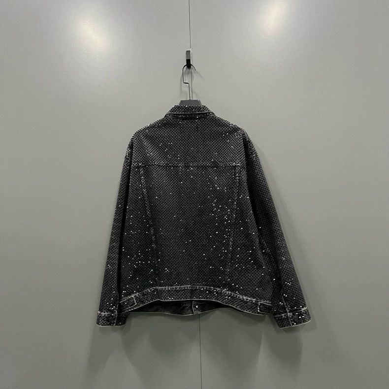 Balenciaga Balenciaga Black diamond-encrusted denim jacket Size US XS / EU 42 / 0 - 2 Thumbnail