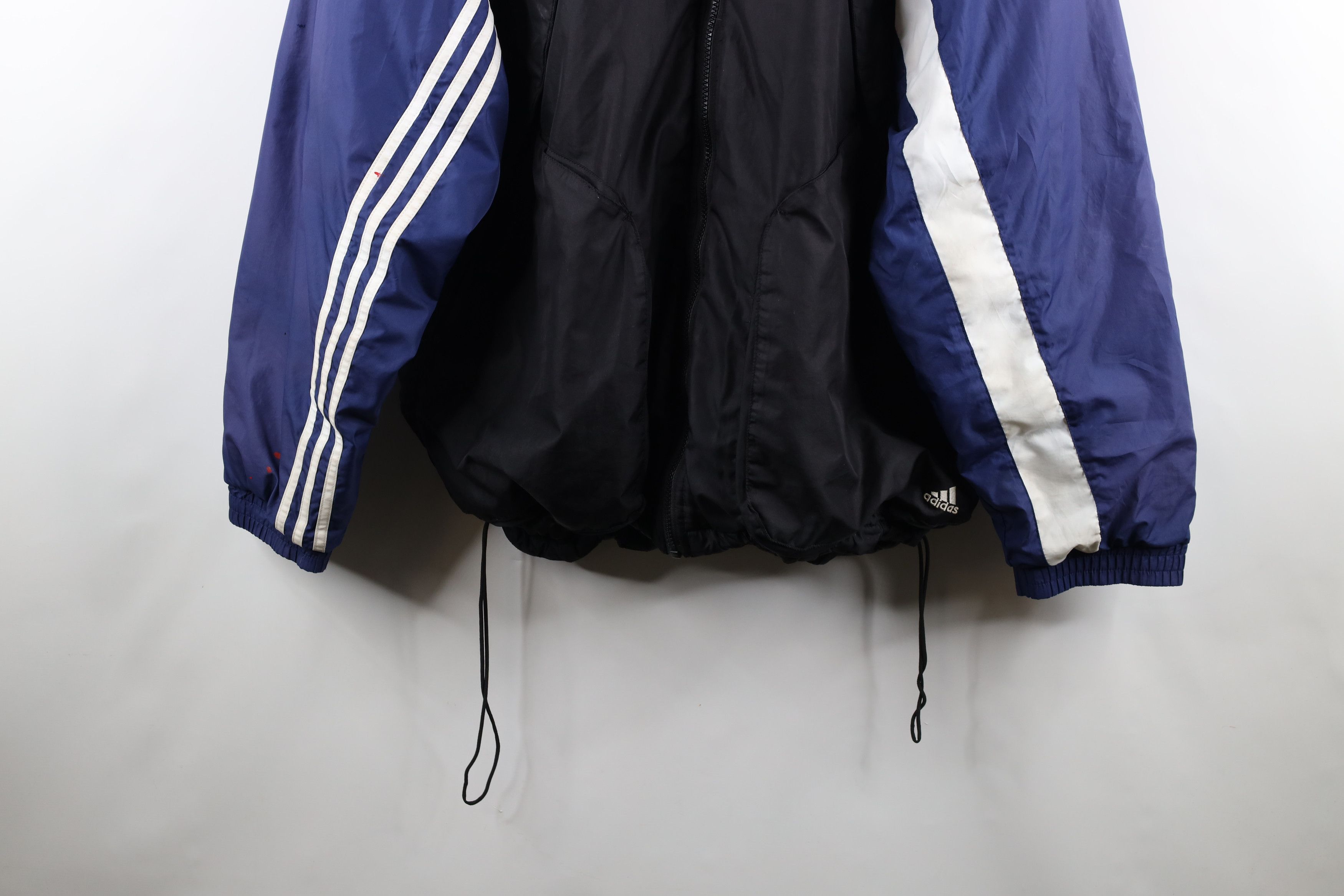 Adidas × Vintage Vintage Adidas Striped Spell Out Hooded Puffer Jacket Size US XXL / EU 58 / 5 - 3 Thumbnail